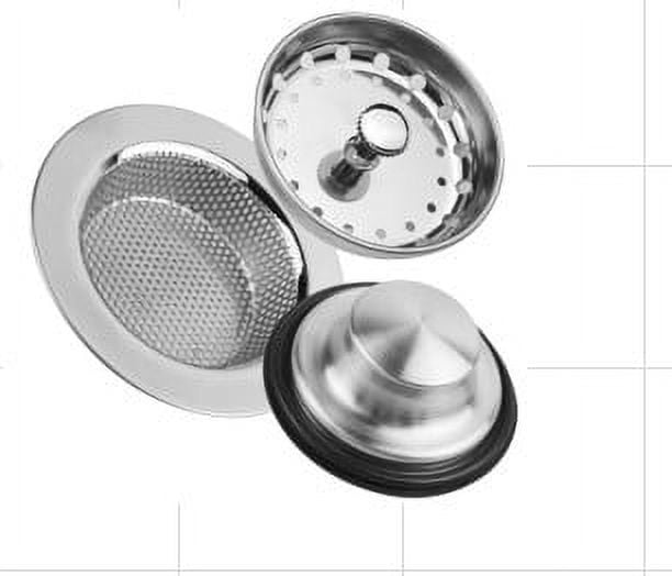 Stainless Steel 3 Pack Kitchen Sink Strainer, Mesh Strainer, and Stopper Silver