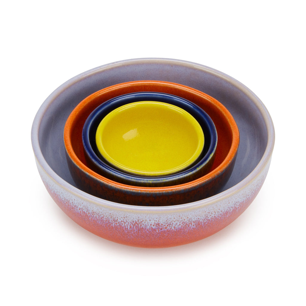 Portuguese Glazed Ceramic Nesting Bowls