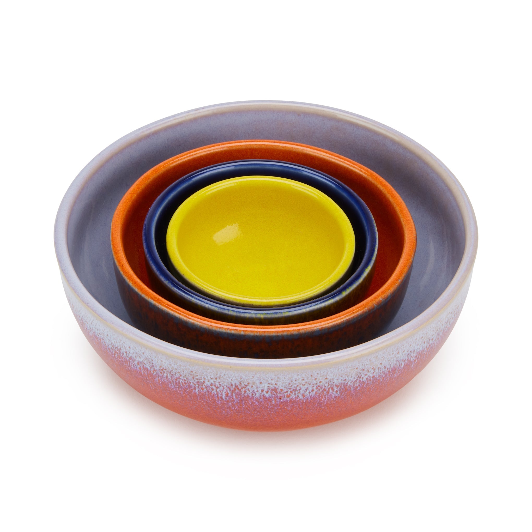 Portuguese Glazed Ceramic Nesting Bowls