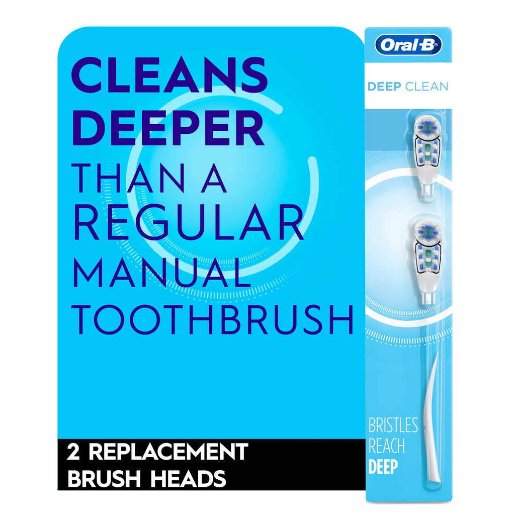 Toothbrush Heads, Deep Clean Battery Powered Toothbrush Replacement Brush Heads, 2 Count