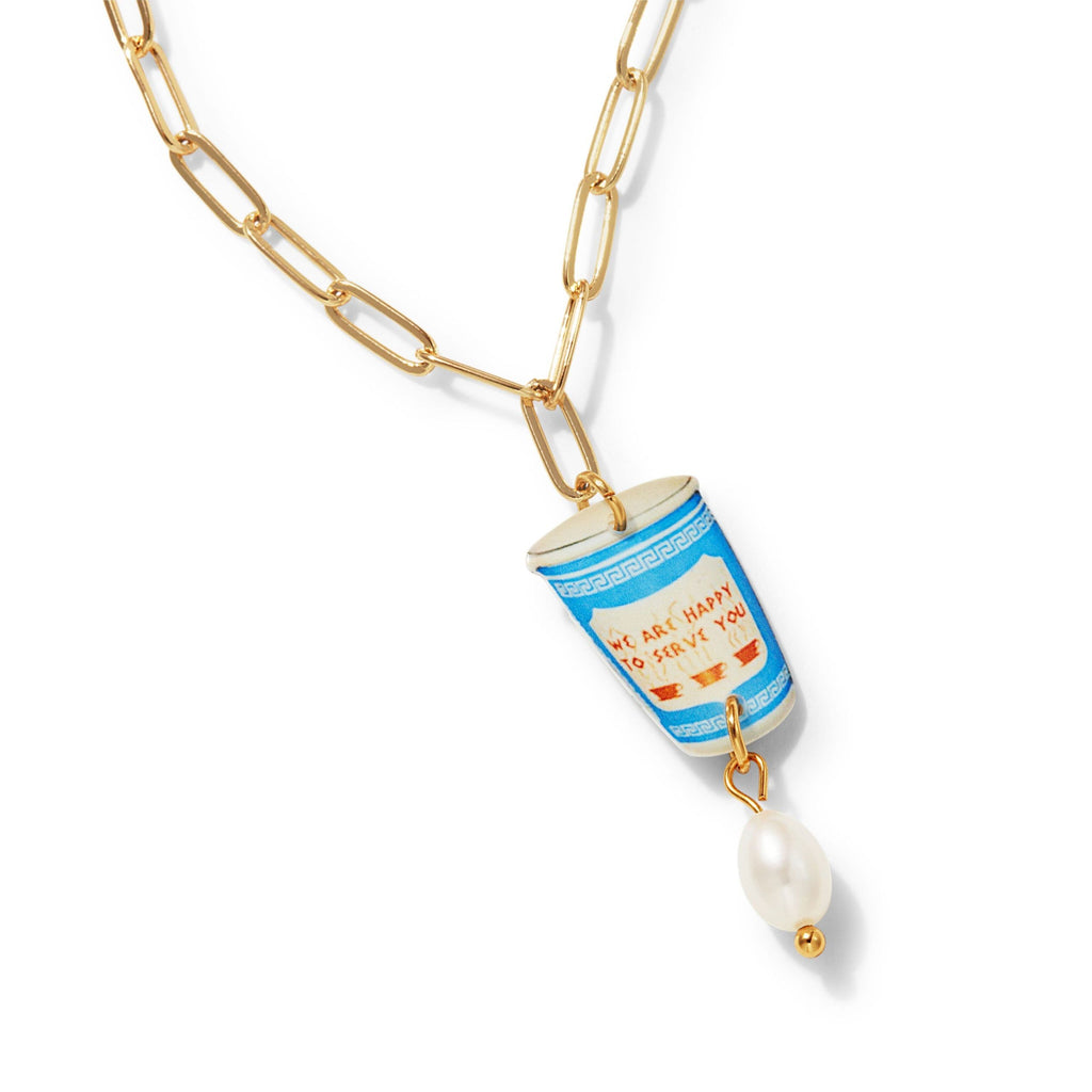 Haricot Vert NYC Charm Pendant Necklace - Coffee Cup