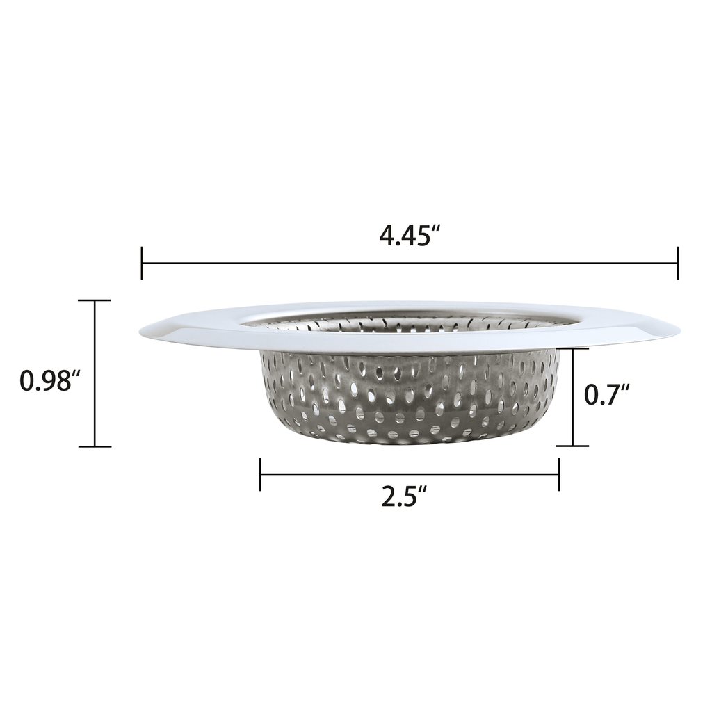 Stainless Steel Kitchen Sink Drain Strainer 4.45" - Durable Food Catcher Chrome