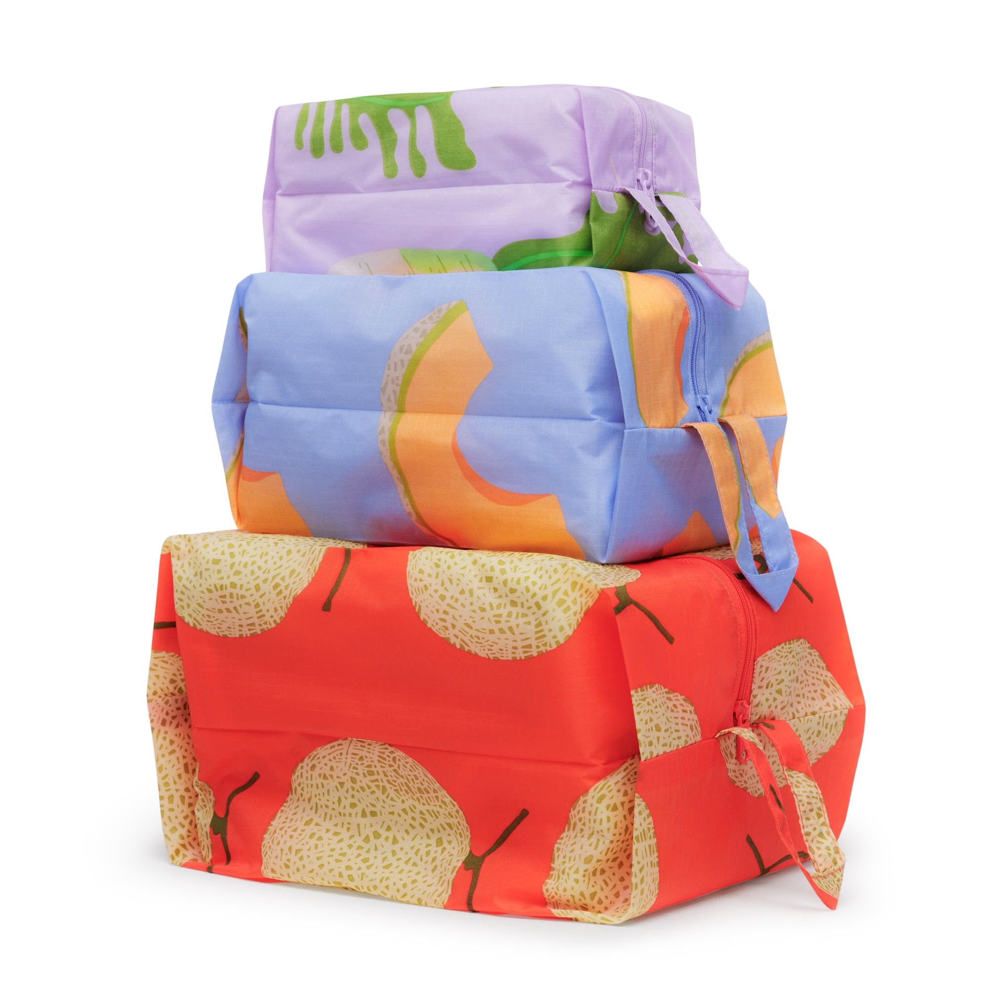Baggu Recycled Nylon 3D Pouch Set - Set of 3 - Japanese Produce