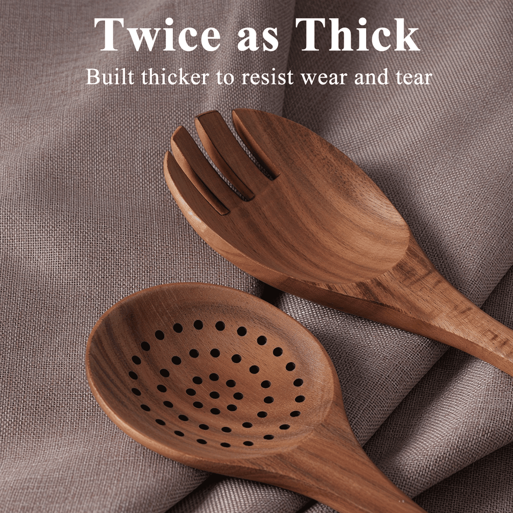 Wooden Spoons for Cooking, 8 Pcs Natural Wooden Utensil for Cooking with Non-Stick, Heat Resistant, Wood...