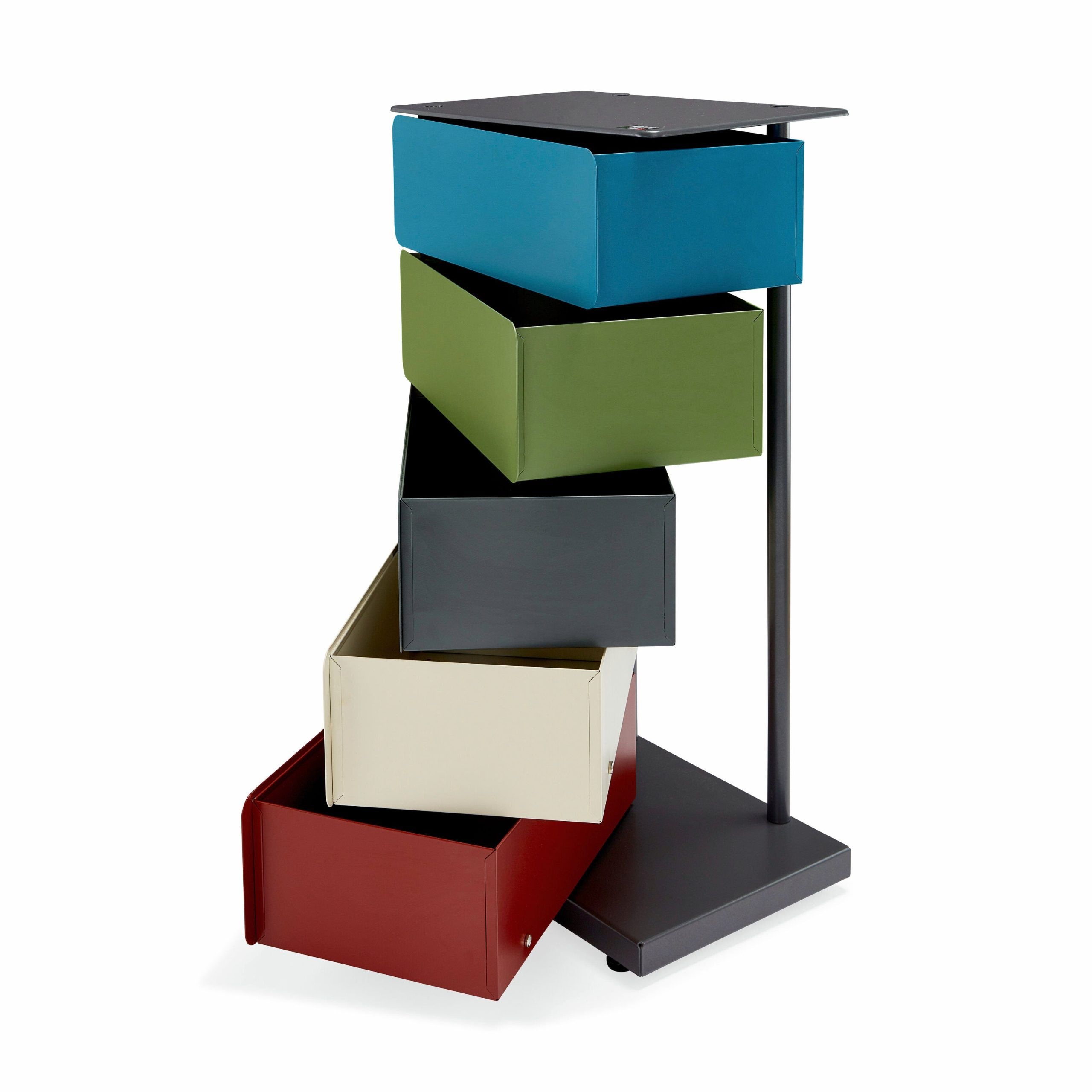 5-Drawer Pivot Cabinet - Blue/ Gray/ Red