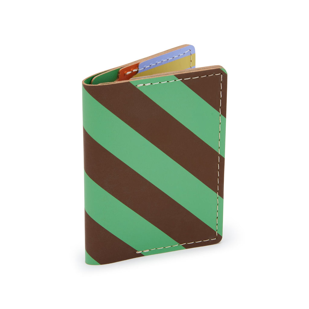 Dusen Dusen Recycled Leather Double Card Holder - Stripe