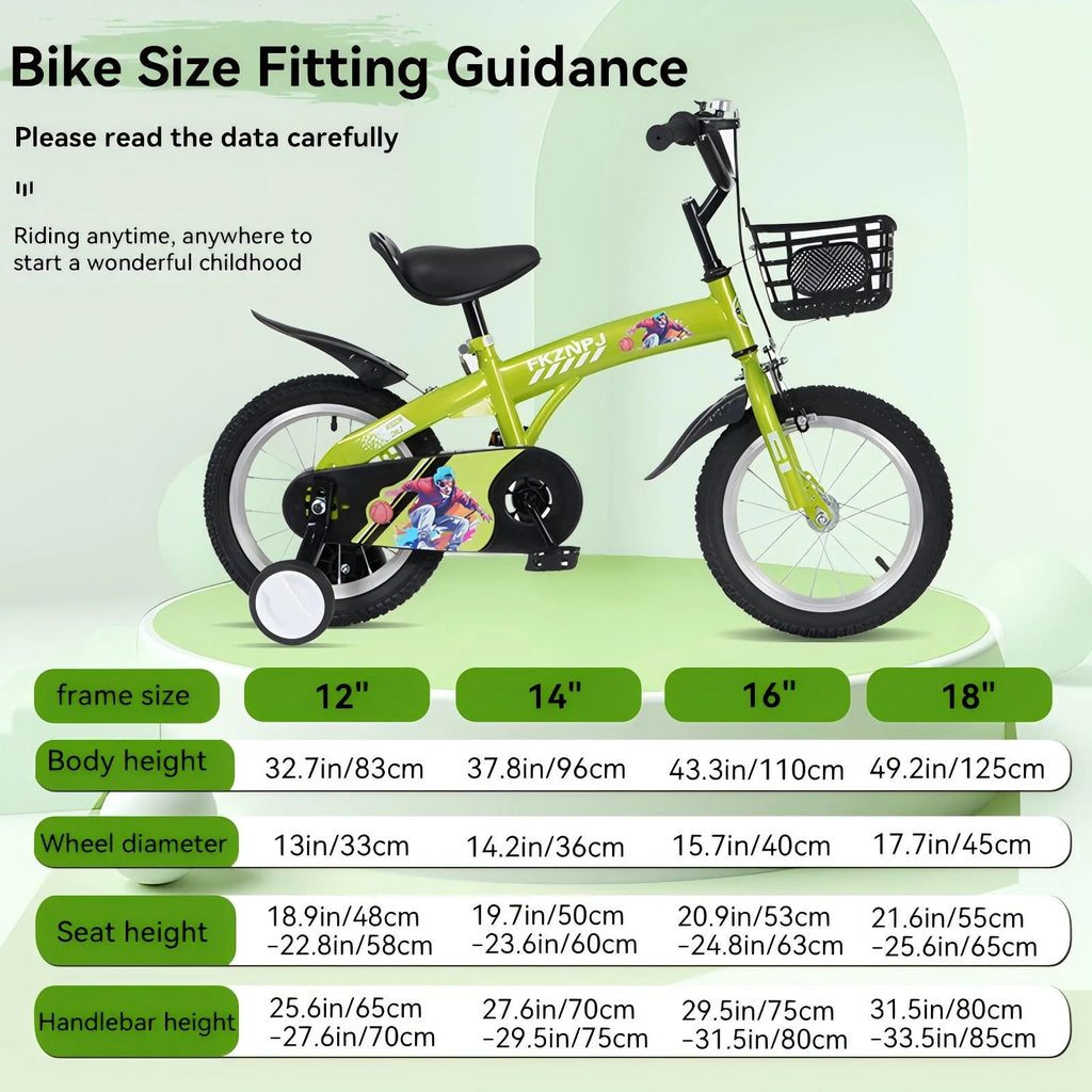 Baprem 18" Girls Bike for 5-9 Years Old Kids, Cute Kids Bike with Training Wheels, Steel Frame Sporty Children Bicycle, Pink