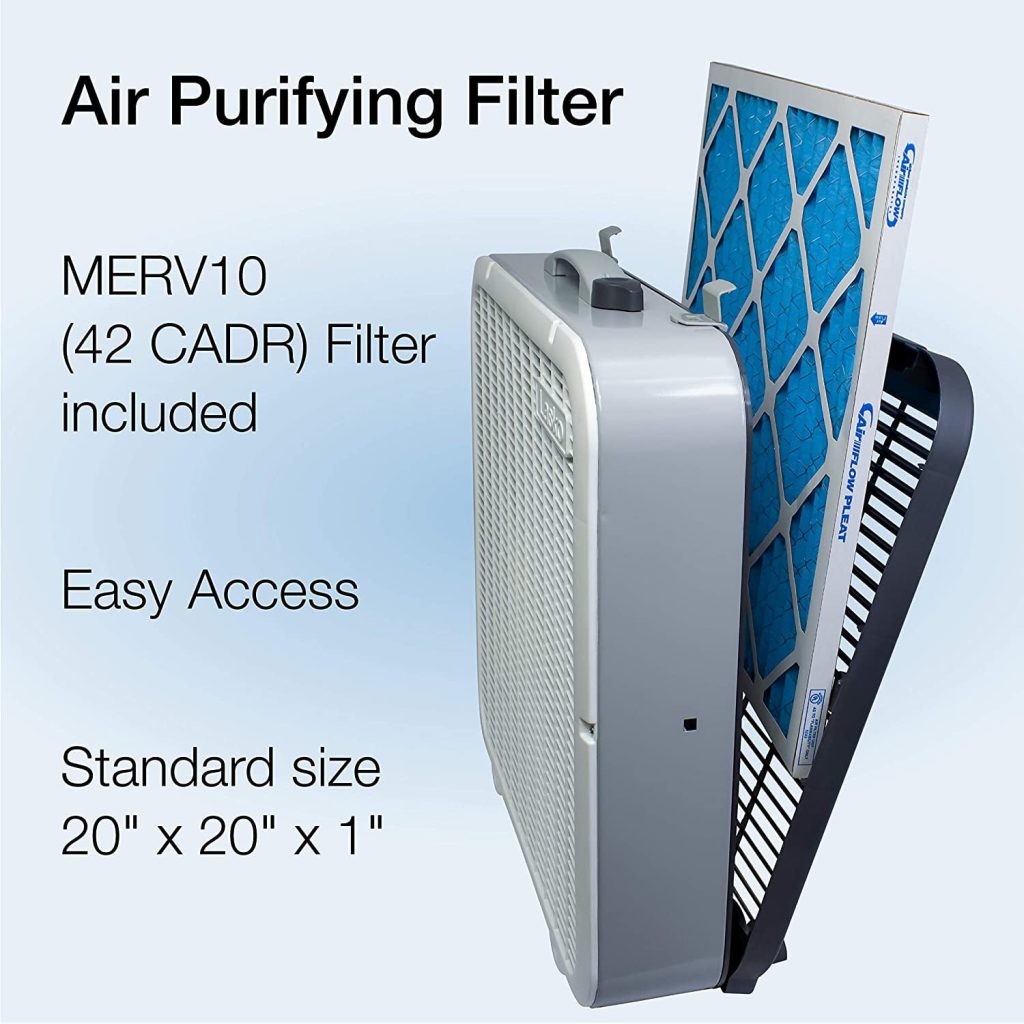 Lasko Air Flex 2-in-1 Box Fan &amp; Air Purifier, 20-Inch, 3 Speeds, White, FF305