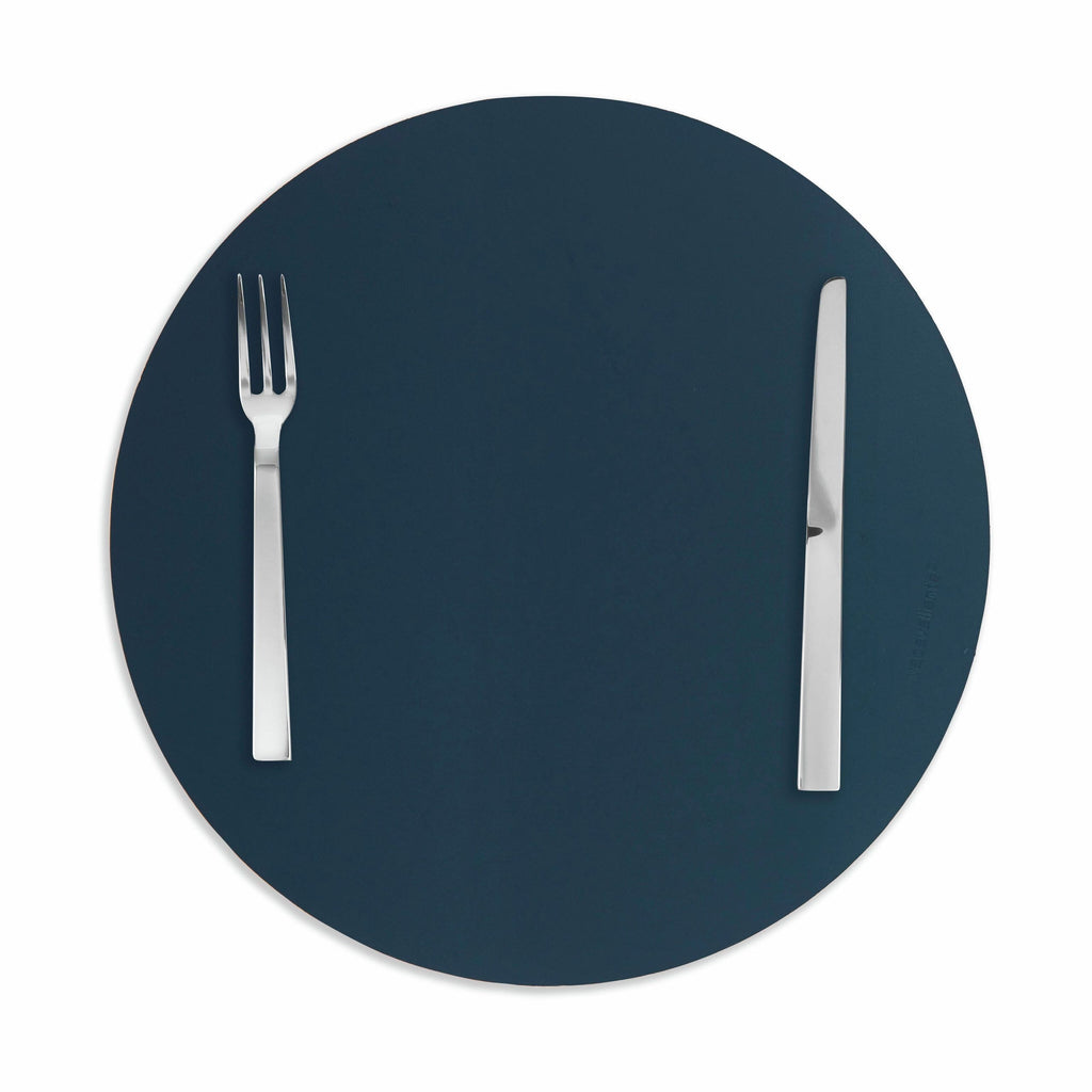 Dual-Sided Recycled Leather Placemat - Red/ Charcoal
