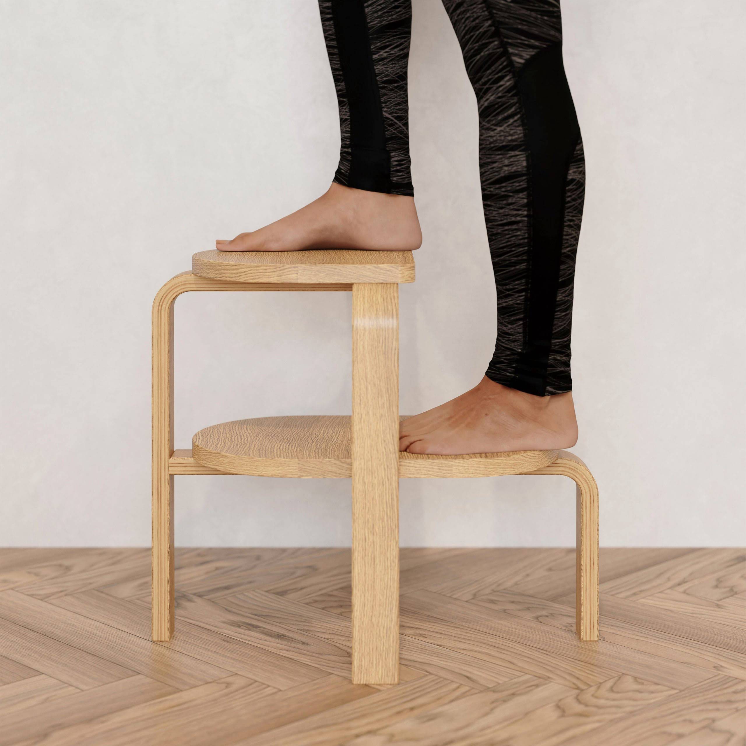 Altura Step Stool &amp; Side Table - Oak