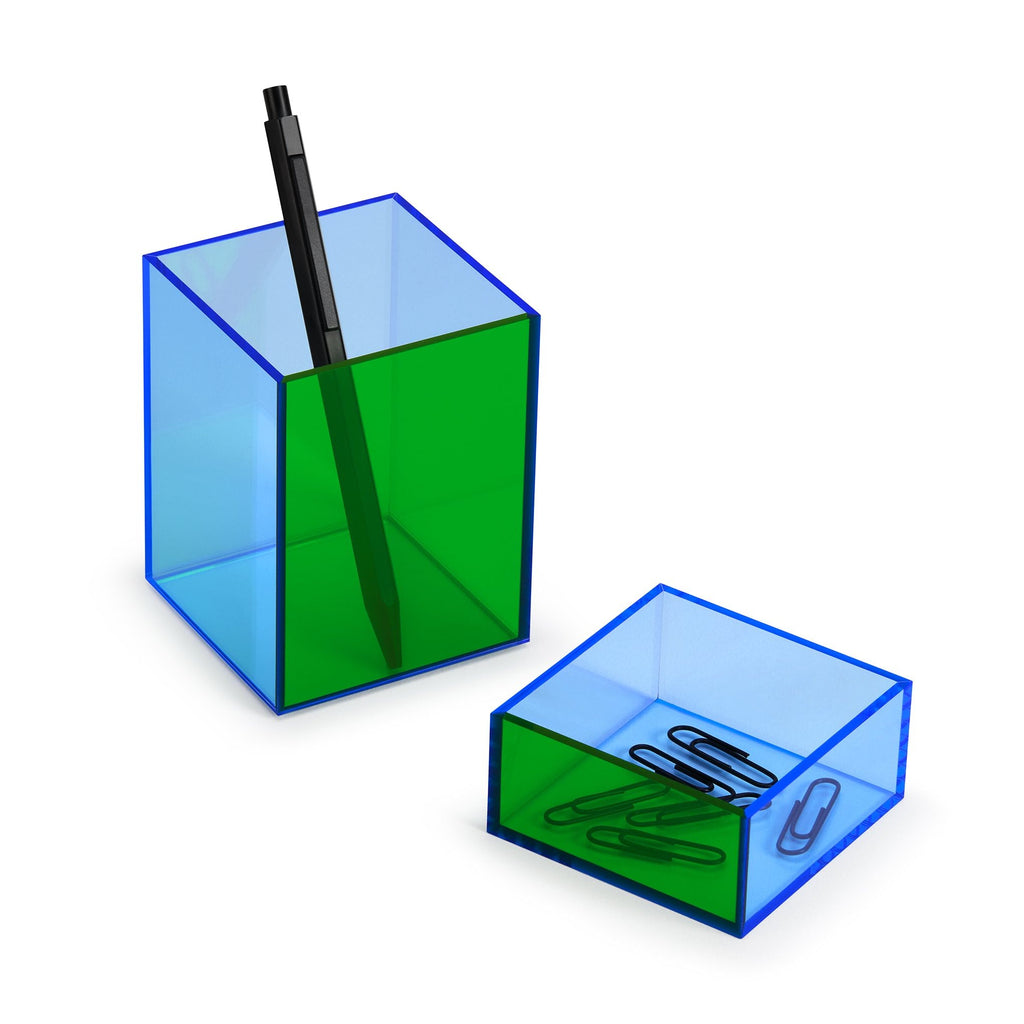 MoMA Colorplay Pen &amp; Pencil Cup Holder - Blue / Green