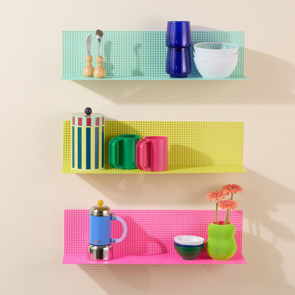 Perforated Aluminum Shelf - Pink