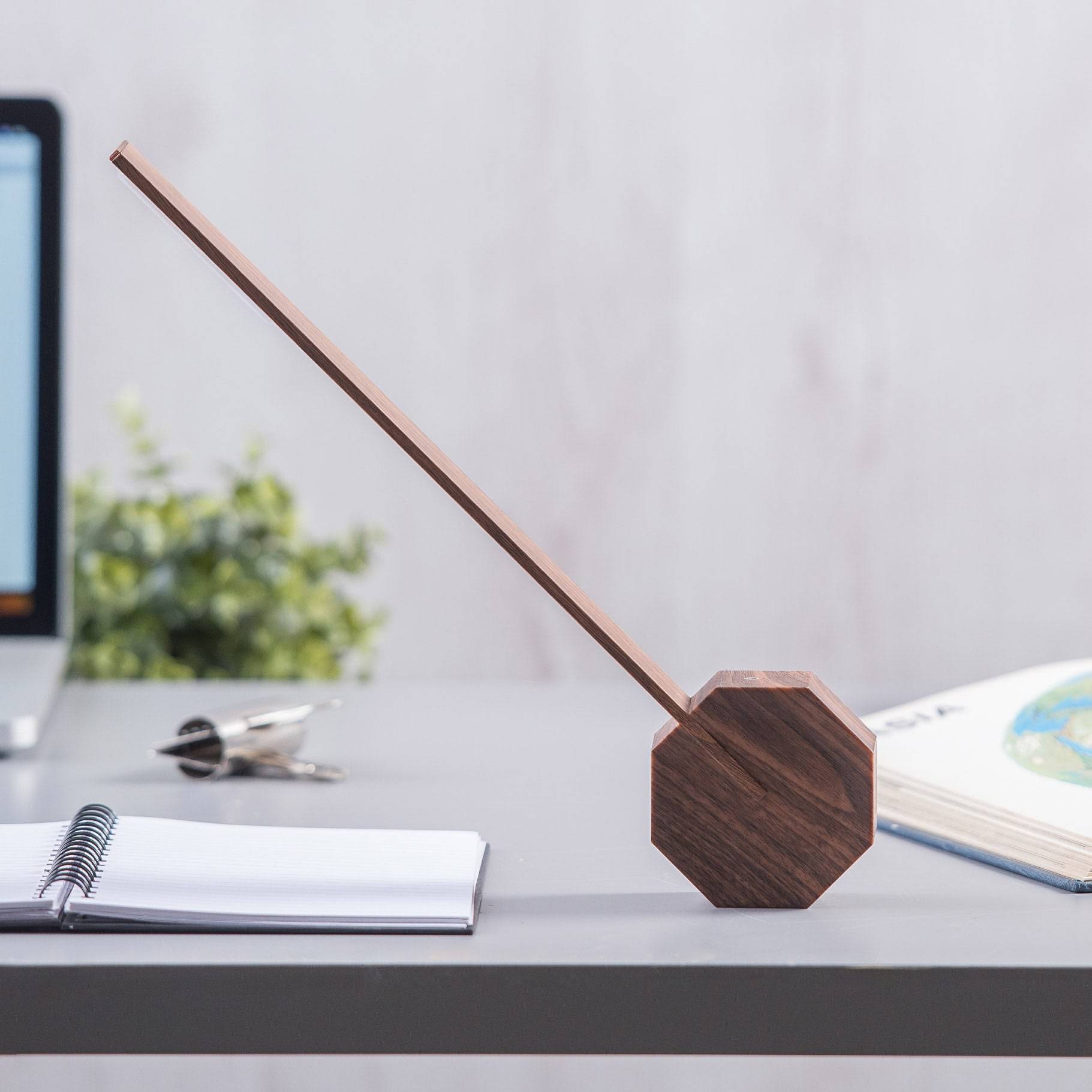 Octagon Portable Desk Light - Walnut
