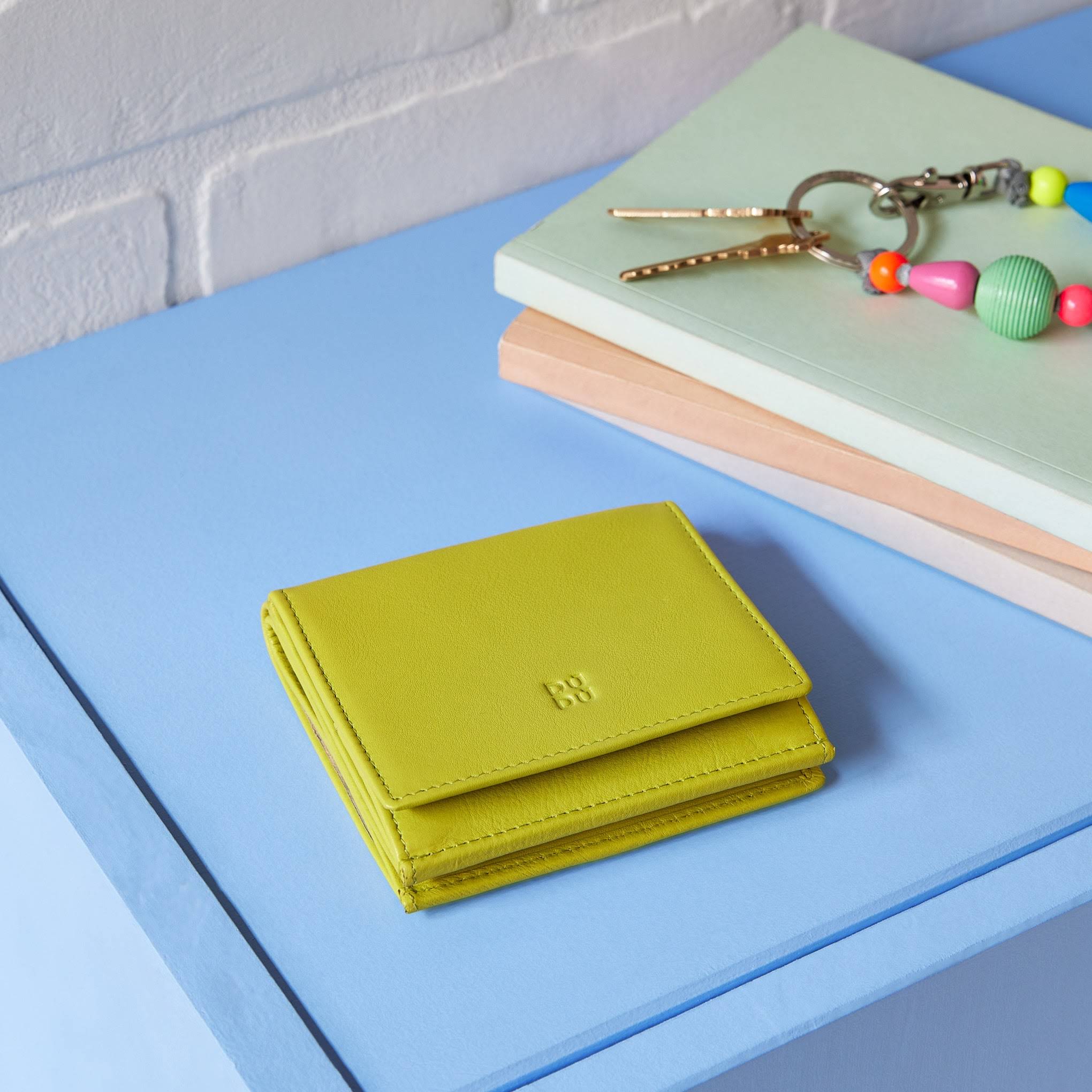 Flavio Leather Snap Wallet - Lime
