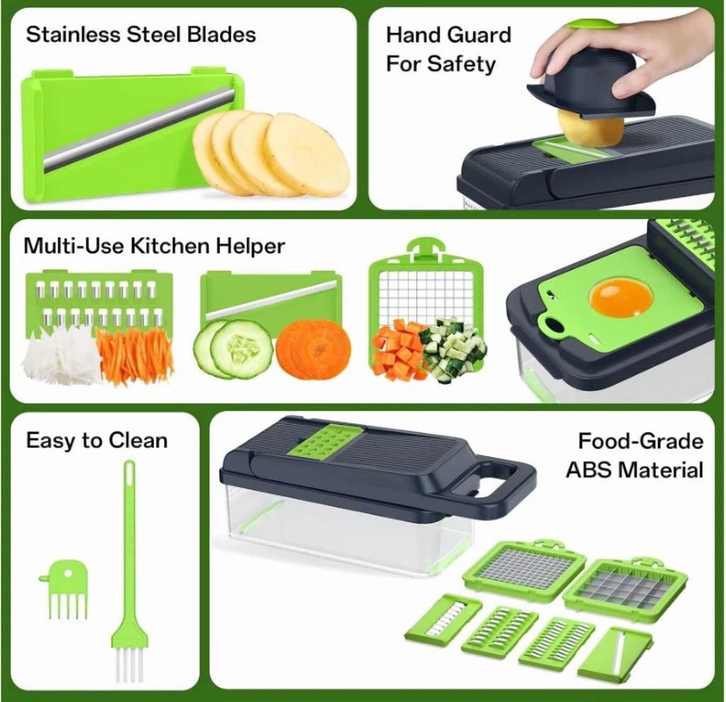 14 In 1 Vegetable Fruit Chopper Cutter Food Onion Veggie Dicer Slicer Kitchen ?