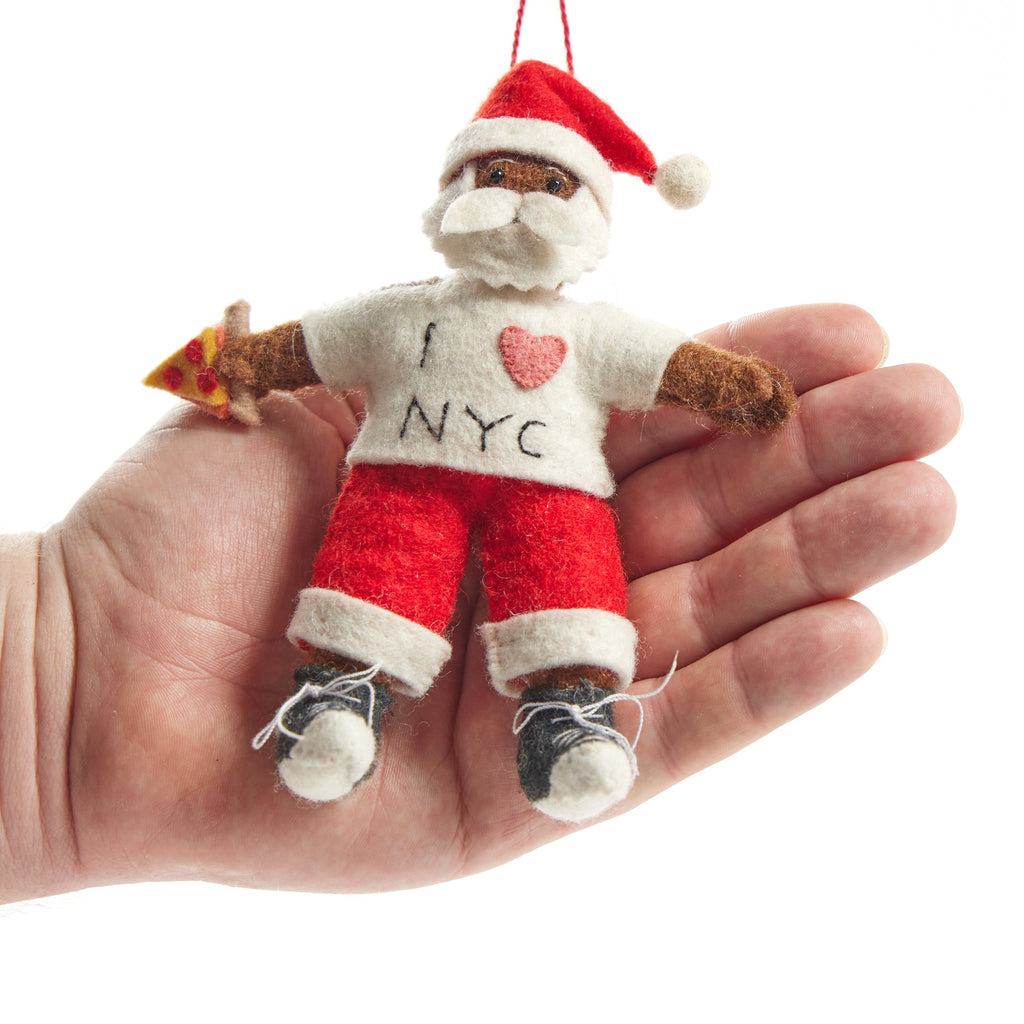 NYC Felt Ornament - Santa Deep Brown