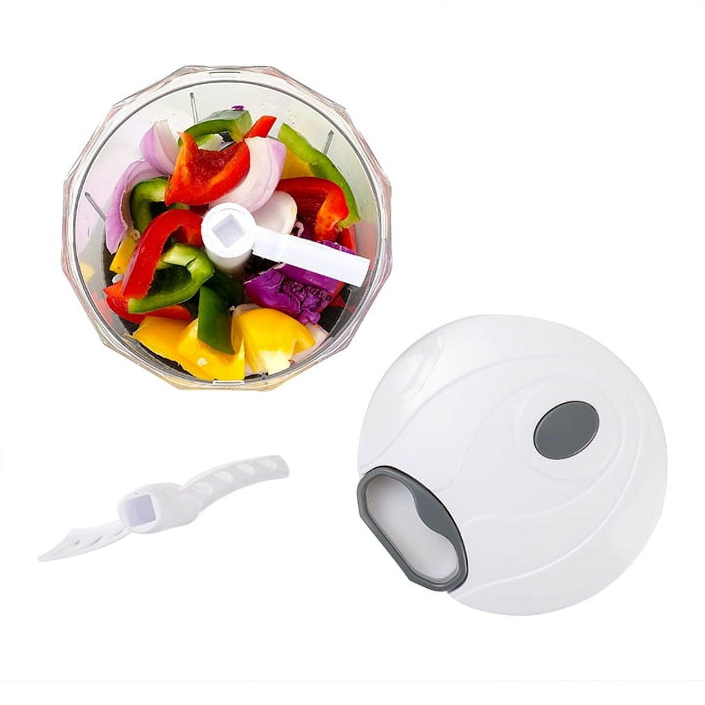 1qt Quick Pull Chopper, BPA free , SS Blades, Food Contact Safe Material , White & Grey, Weight 320g