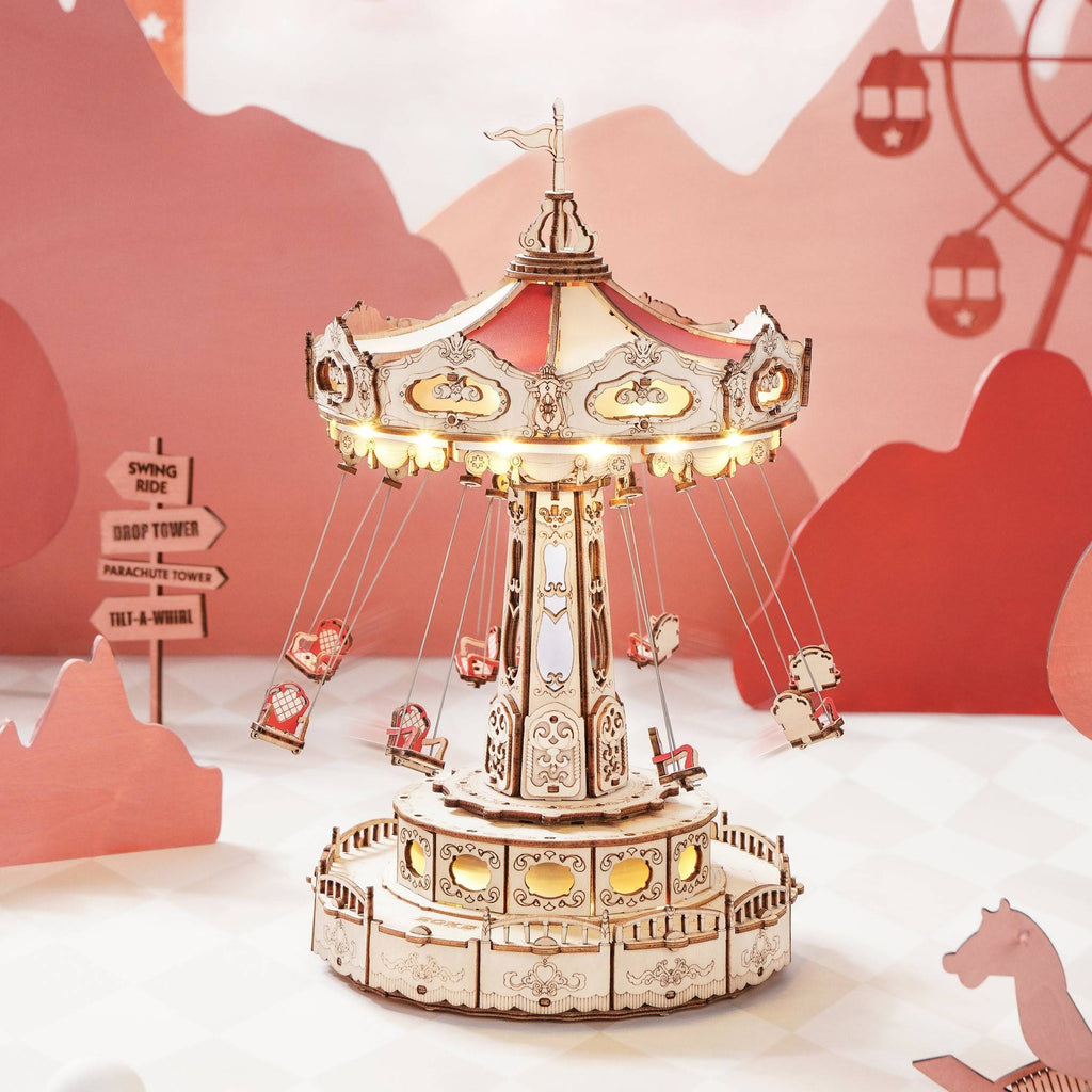 Rolife DIY Swing Ride Music Box 3D Wooden Puzzle