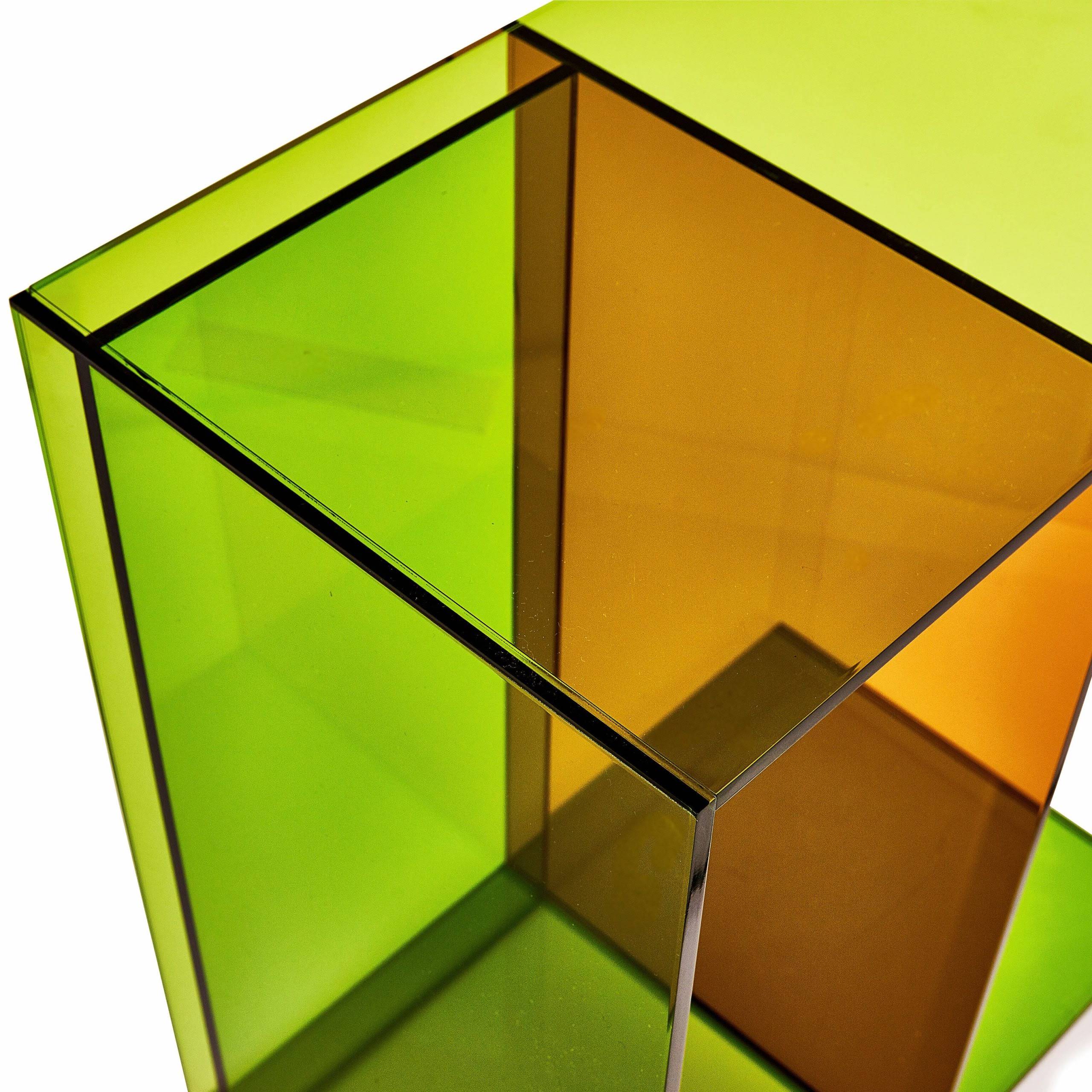 Two-Way Side Table - Green/ Orange