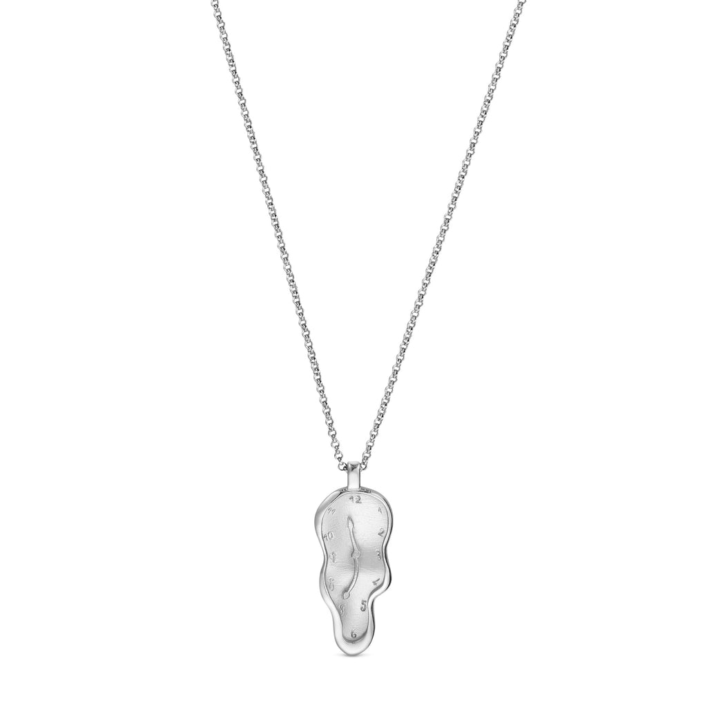 Salvador Dalí Melting Clock Necklace - Silver