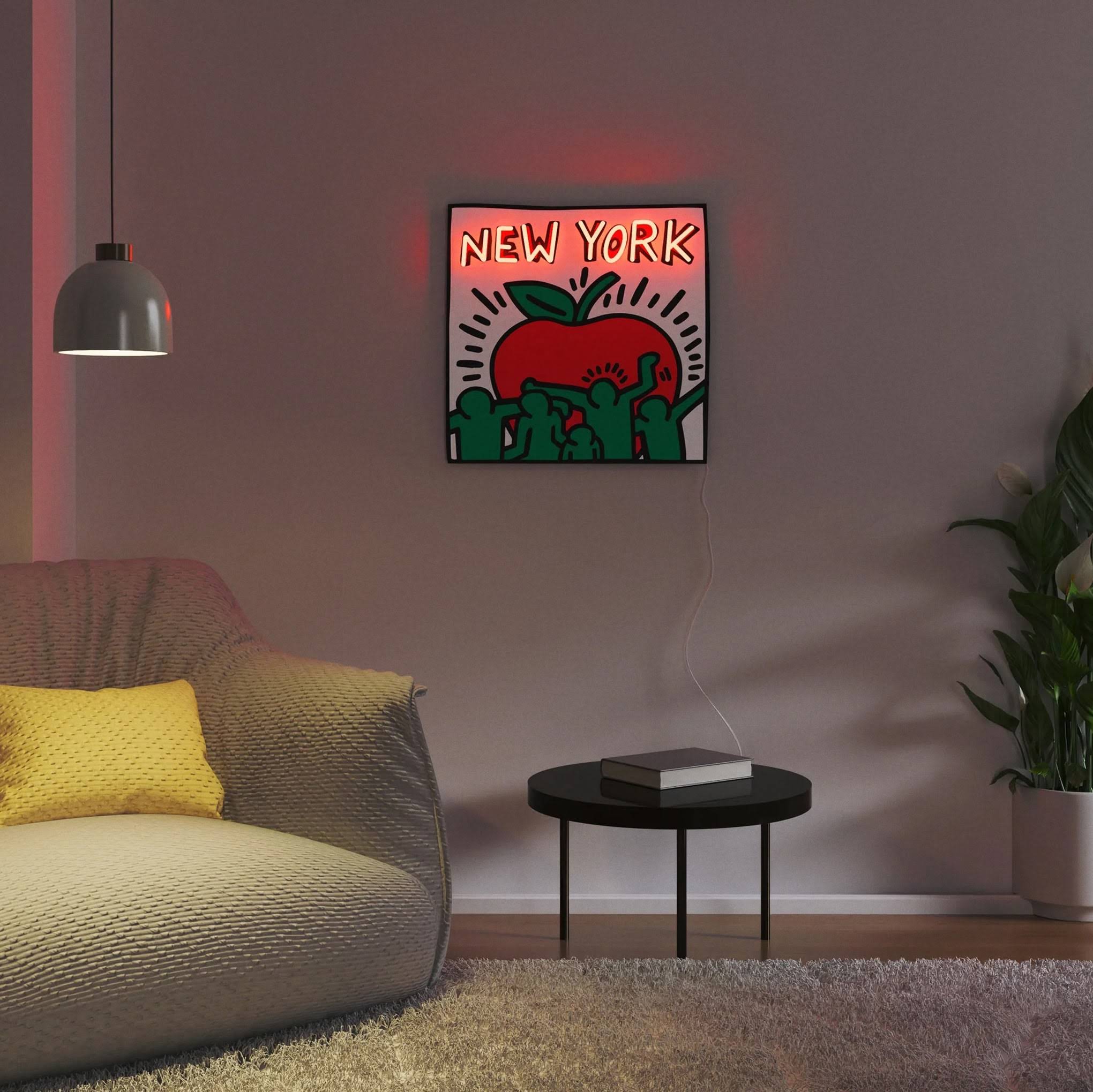 Keith Haring NYC Apple Neon Sign