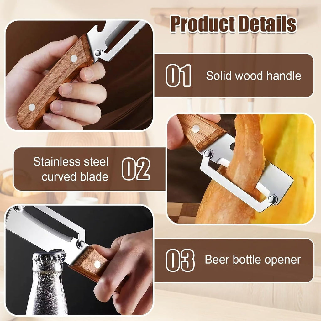 Vegetable Peeler, Ultra-Sharp Stainless Steel Blade with Ergonomic Wood Handle, Kitchen Peeler for F...