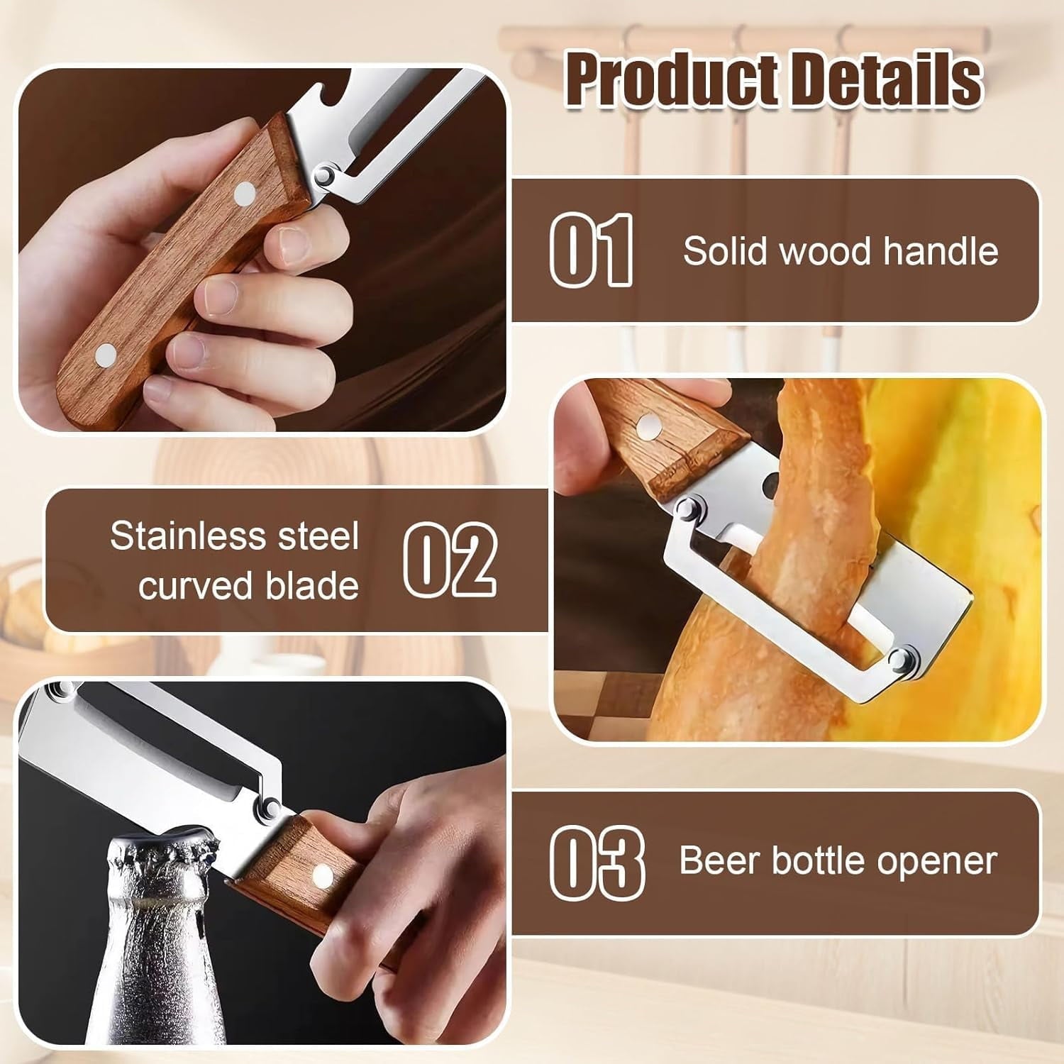 Vegetable Peeler, Ultra-Sharp Stainless Steel Blade with Ergonomic Wood Handle, Kitchen Peeler for F...