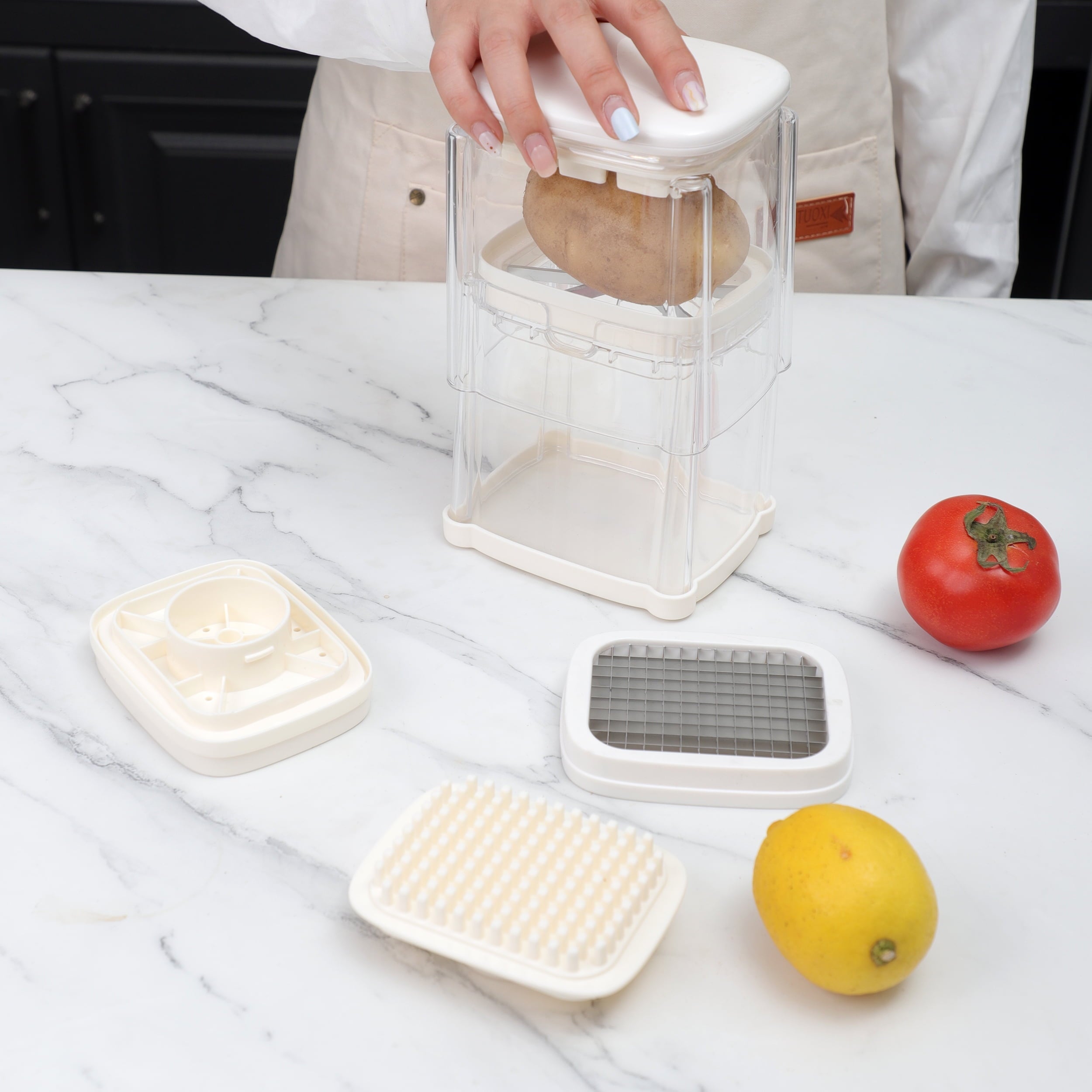 Veggie Chopper with 3 Interchangeable Blades Easy & Versatile