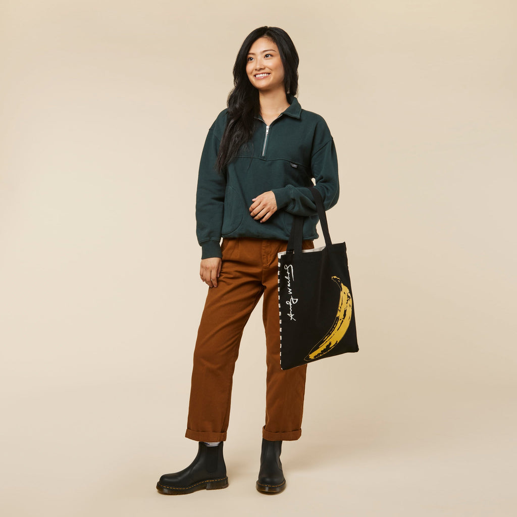 Andy Warhol Cotton Canvas Tote Bag - Black Banana