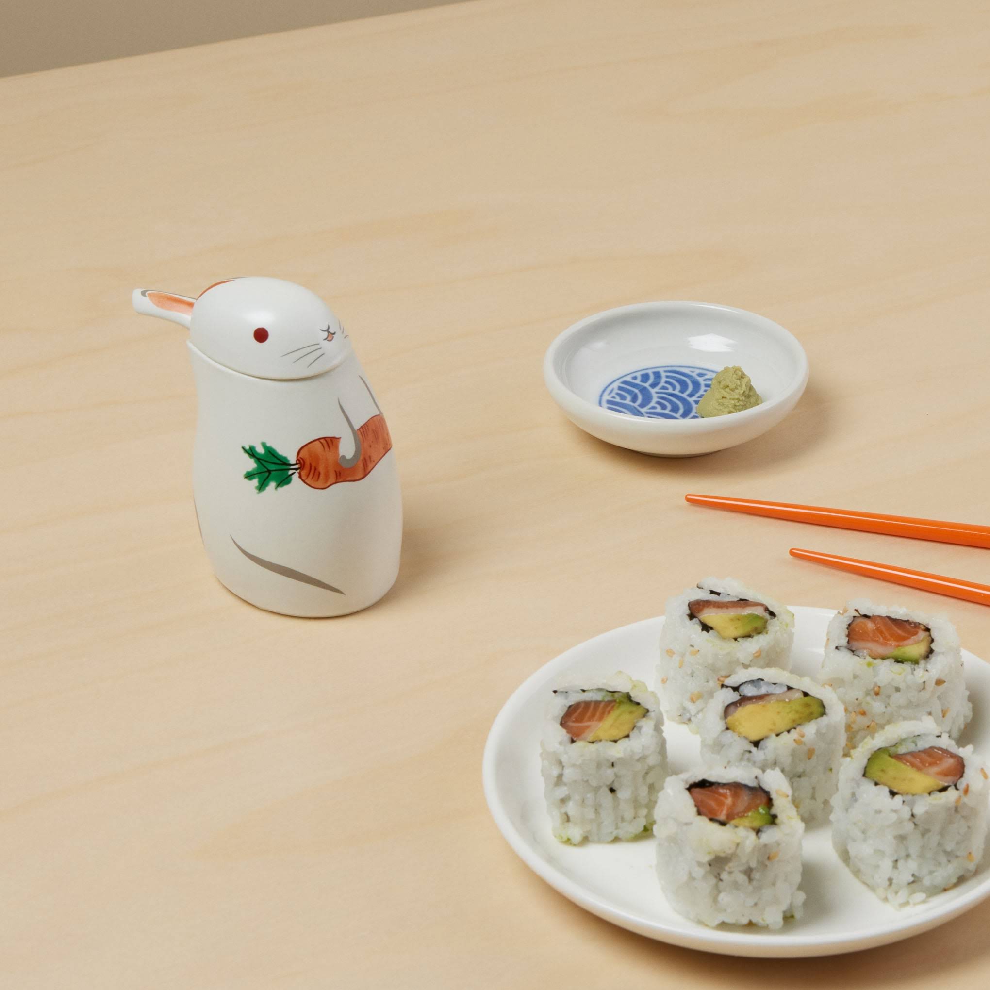 Rabbit Porcelain Soy Sauce Dispenser