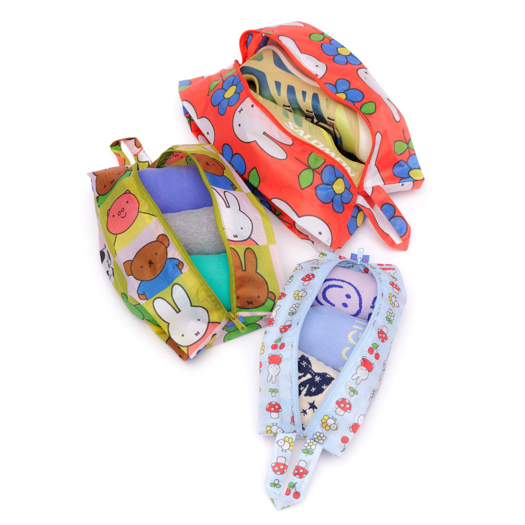 Miffy Baggu Recycled Nylon 3D Zip Pouches - Set of 3