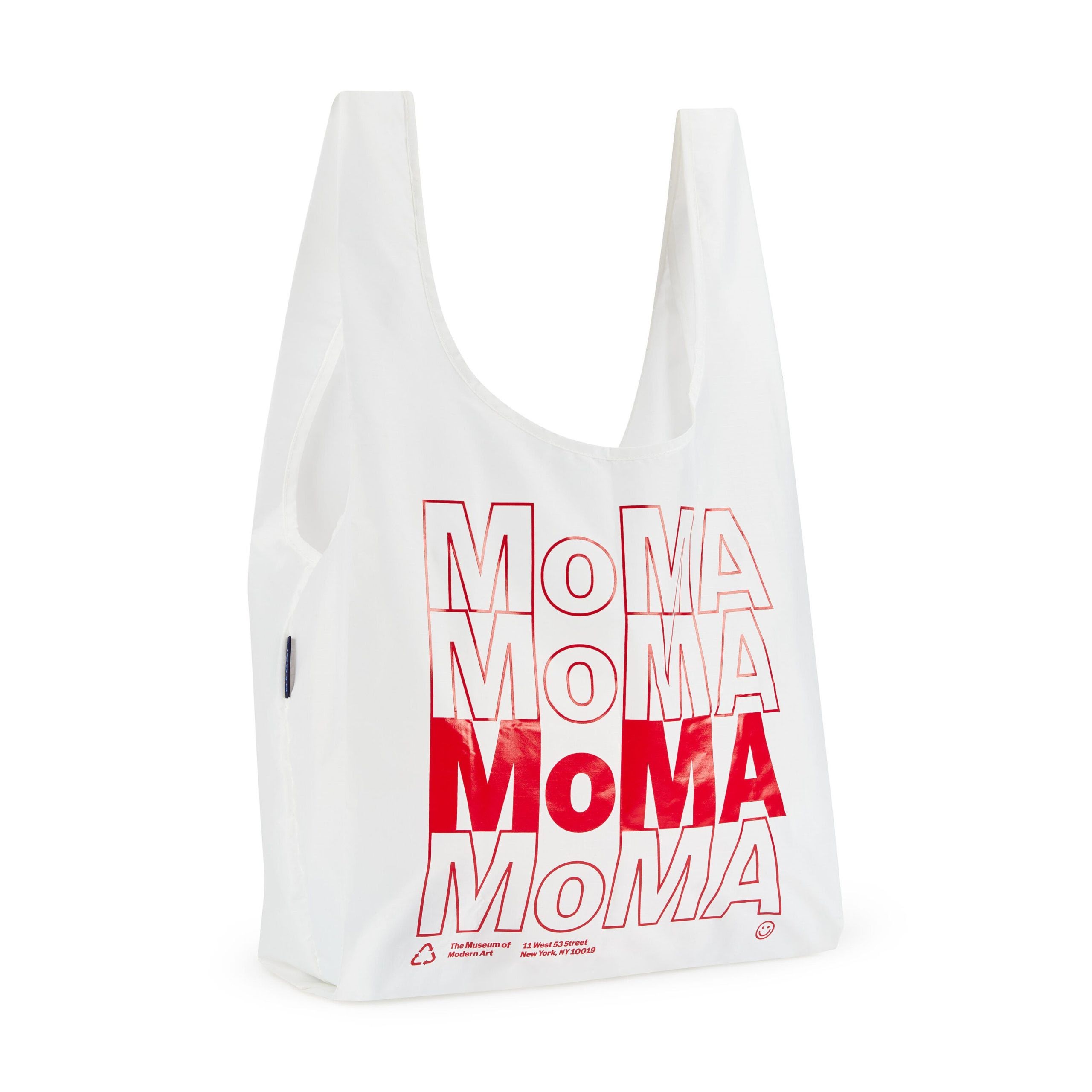 MoMA Baggu Recycled Nylon Tote Bag - White