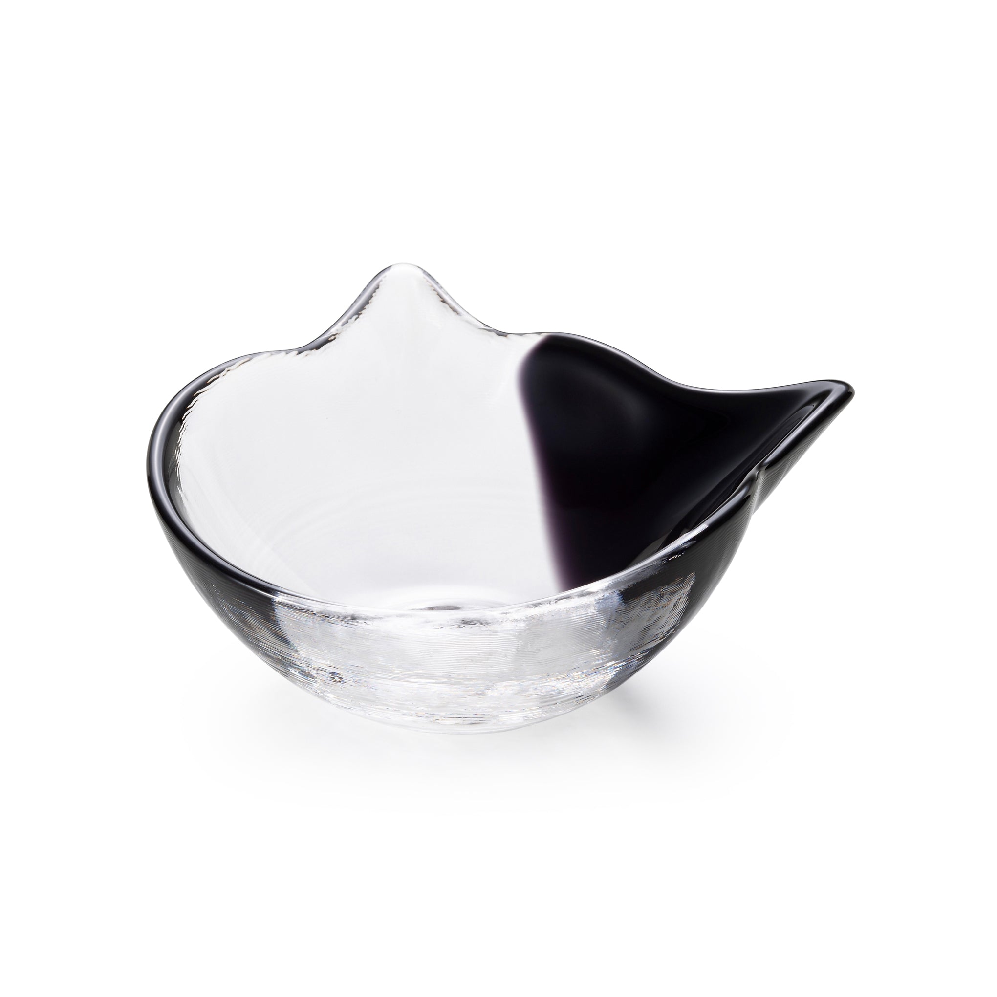 Glass Cat Face Dish - Black