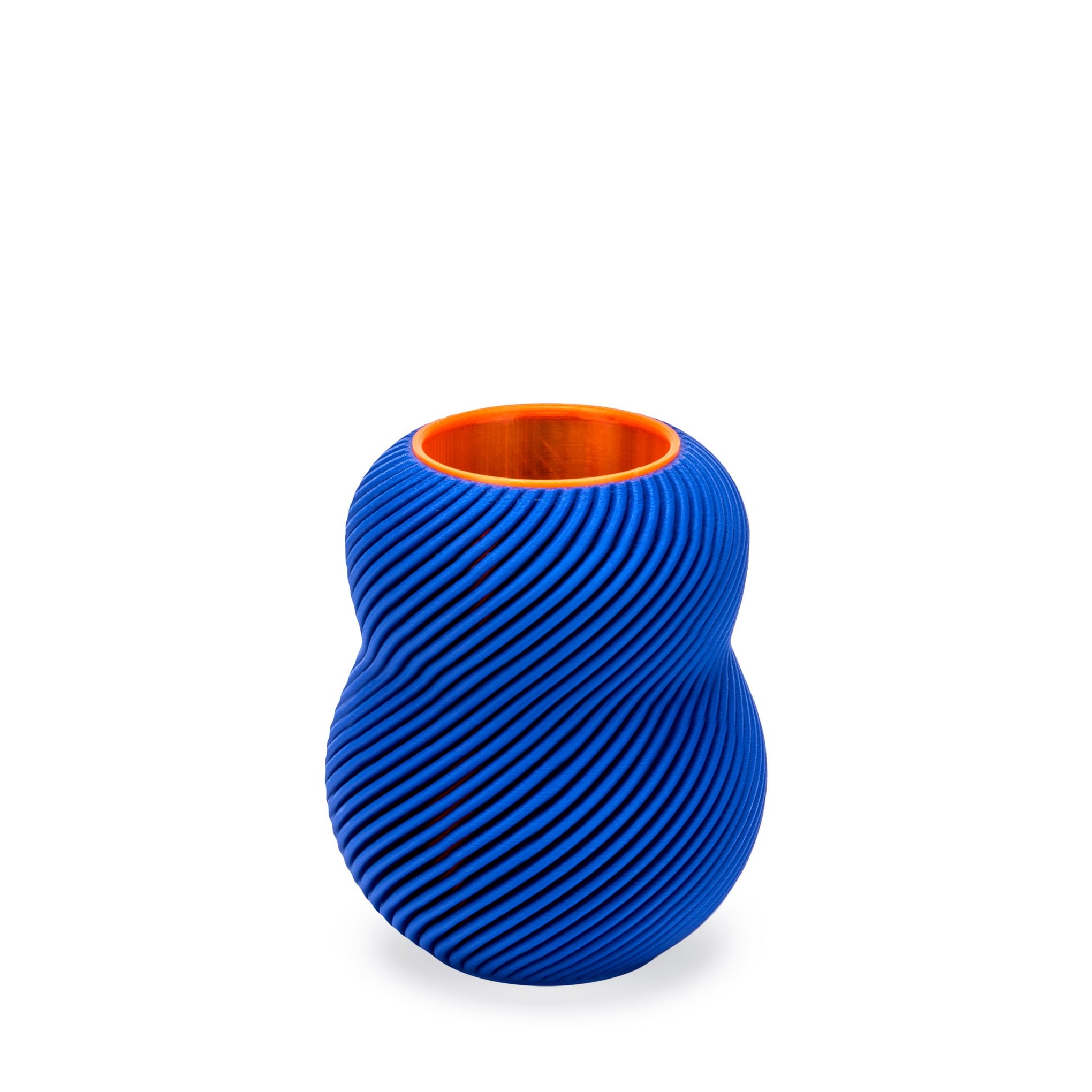Bloom 3D-Printed Vase - Electric Blue/ Neon Orange