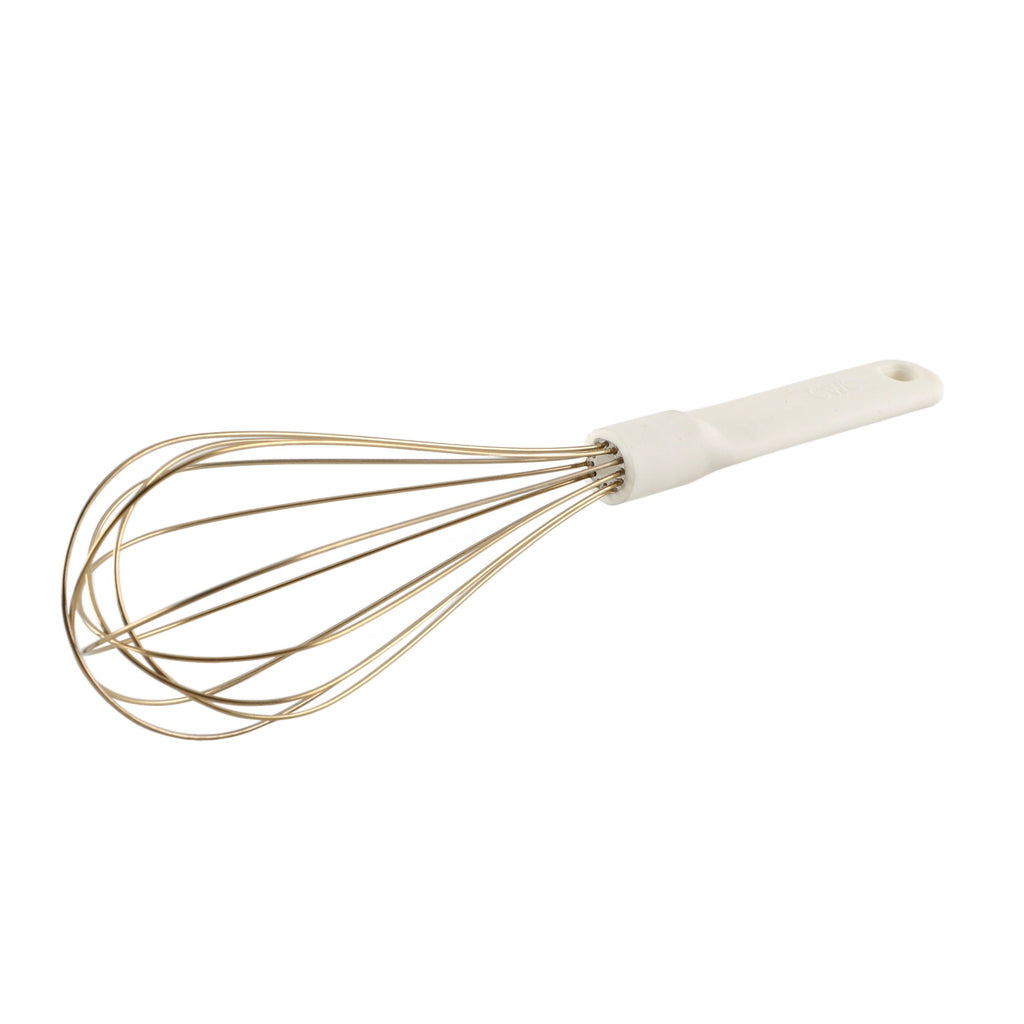 Wire Hand Whisk for Cooking Durable, Rust-Resistant & Dishwasher Safe, Cream & Gold