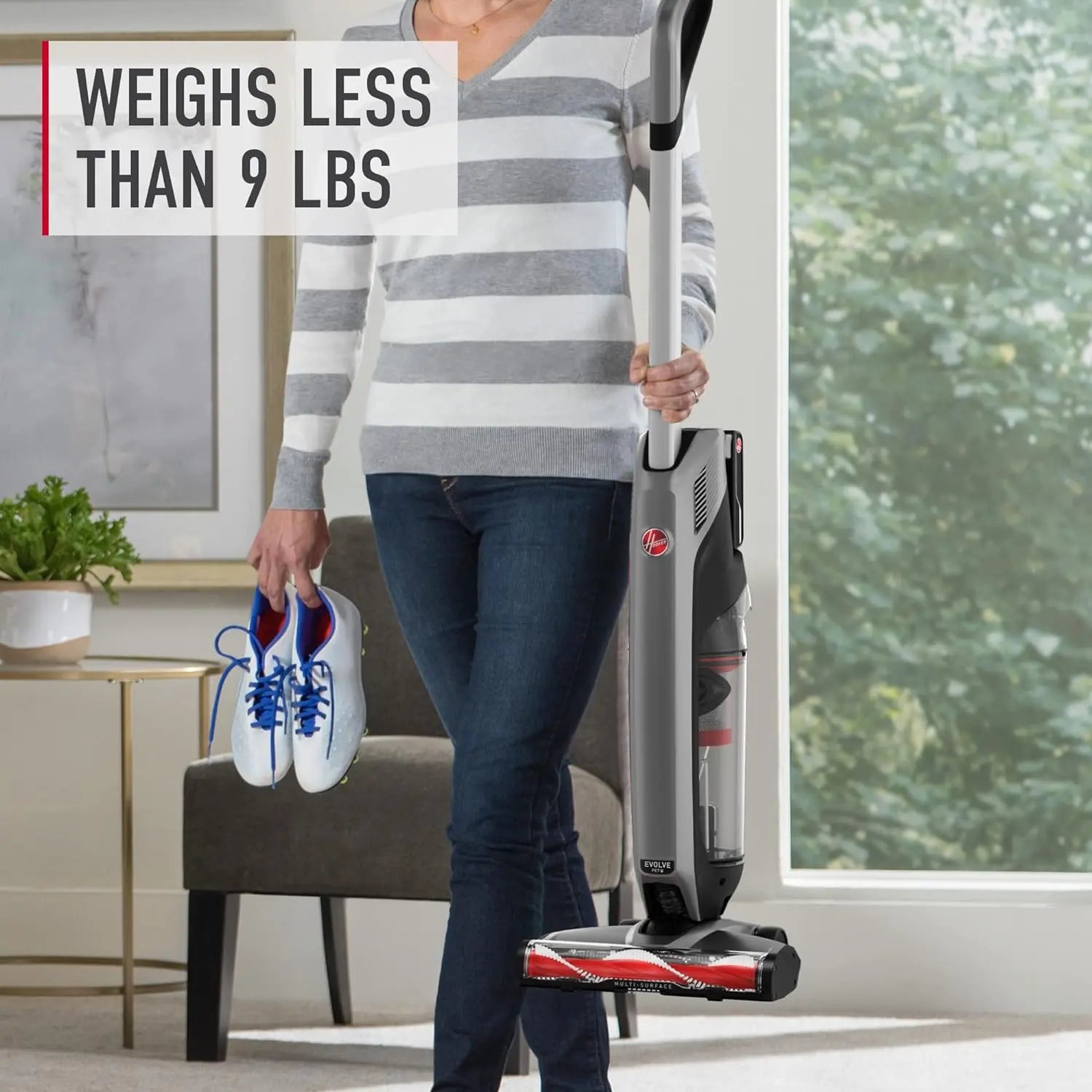 Hoover ONEPWR Evolve Pet Cordless Small Upright Vacuum Cleaner Lightweight Stick Vac For Carpet and Hard Floor BH53422V Black