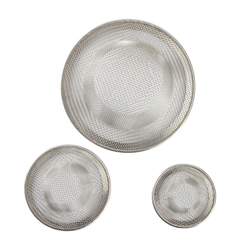 Size 3 Pack Stainless Steel Mesh Drain Strainers Silver