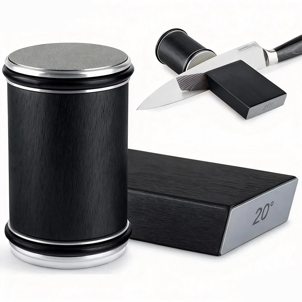 Tumbler Knife Sharpener Rolling Diamond Sharpening Stone #1000/#400 Sharpener Kit Kitchen Knives 15 and 20 Degrees