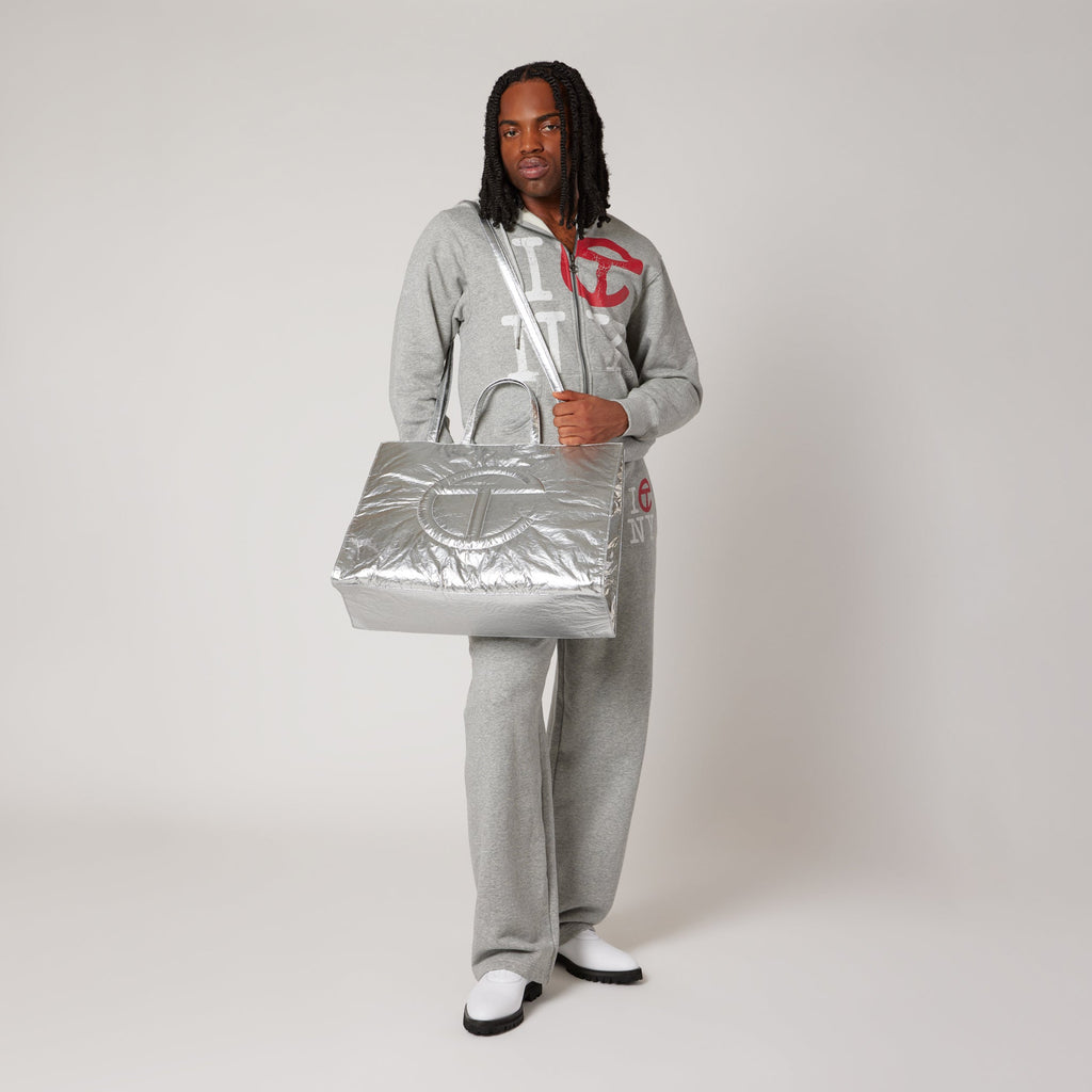 Telfar Tyvek Shopping Bag - Silver