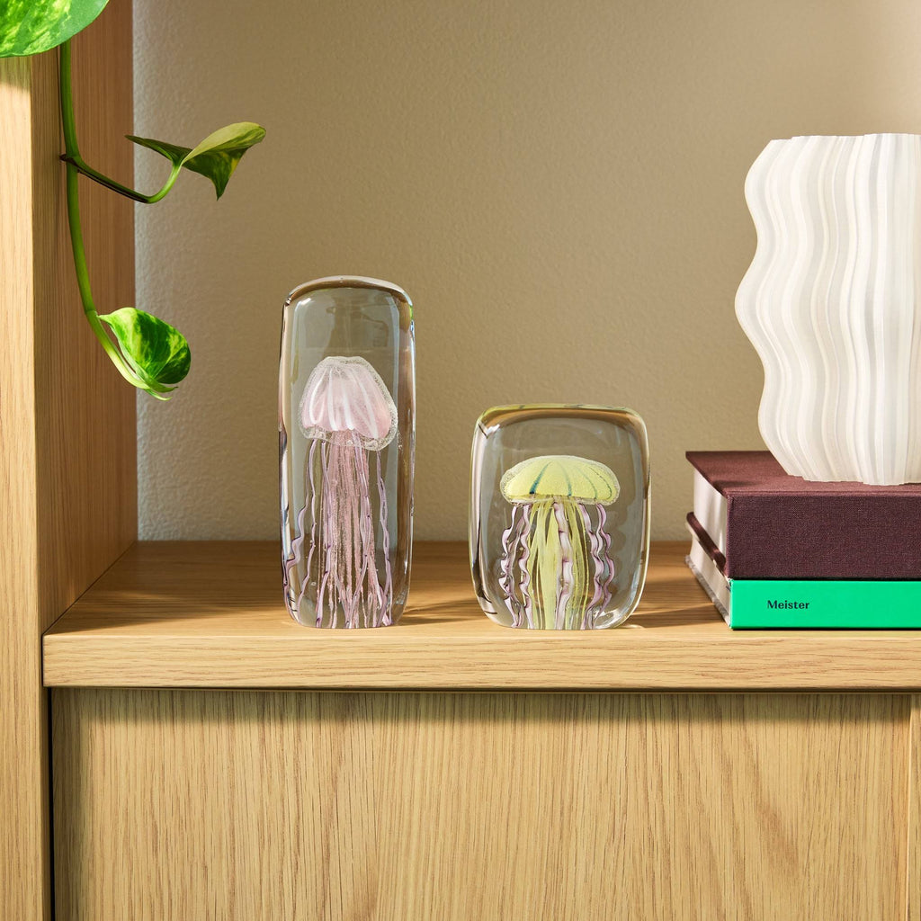 Jellyfish Glass Objet d'Art - Short Yellow