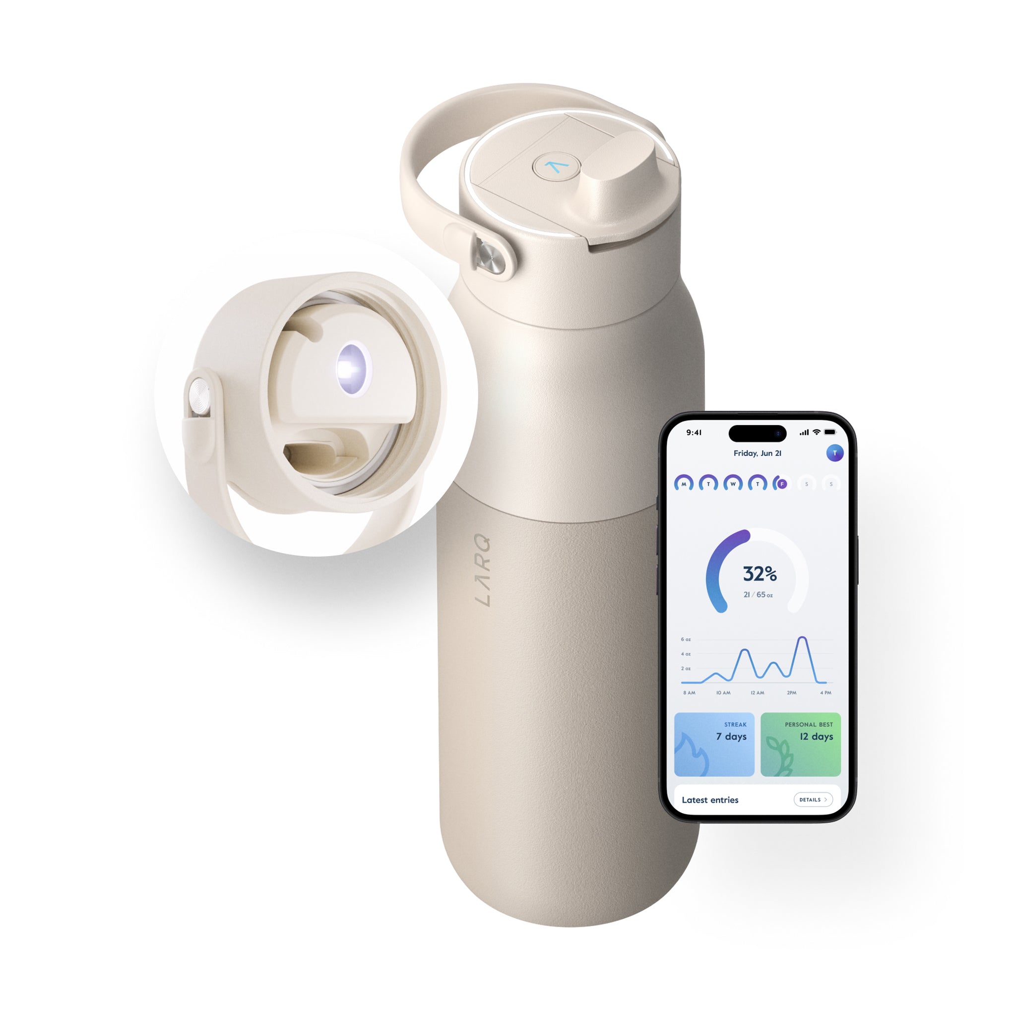 Larq PureVis 2.0 Water Bottle &amp; Filters - Mojave Dune