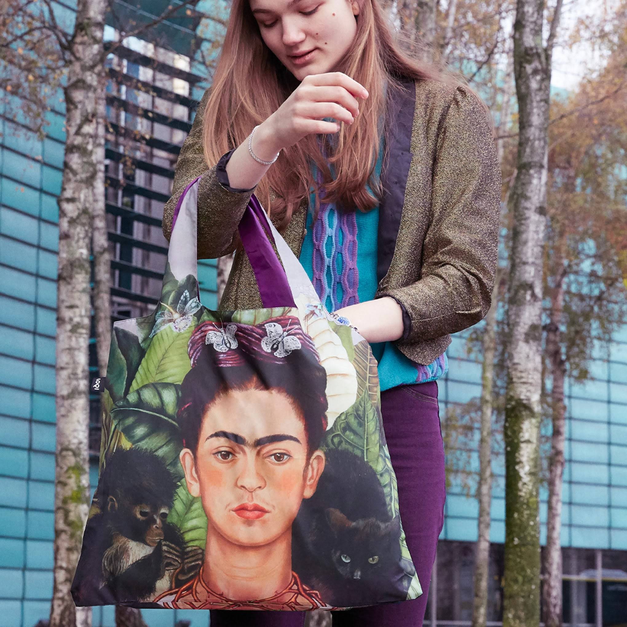 Loqi Recycled Polyester Artist Tote Bag - Frida Kahlo