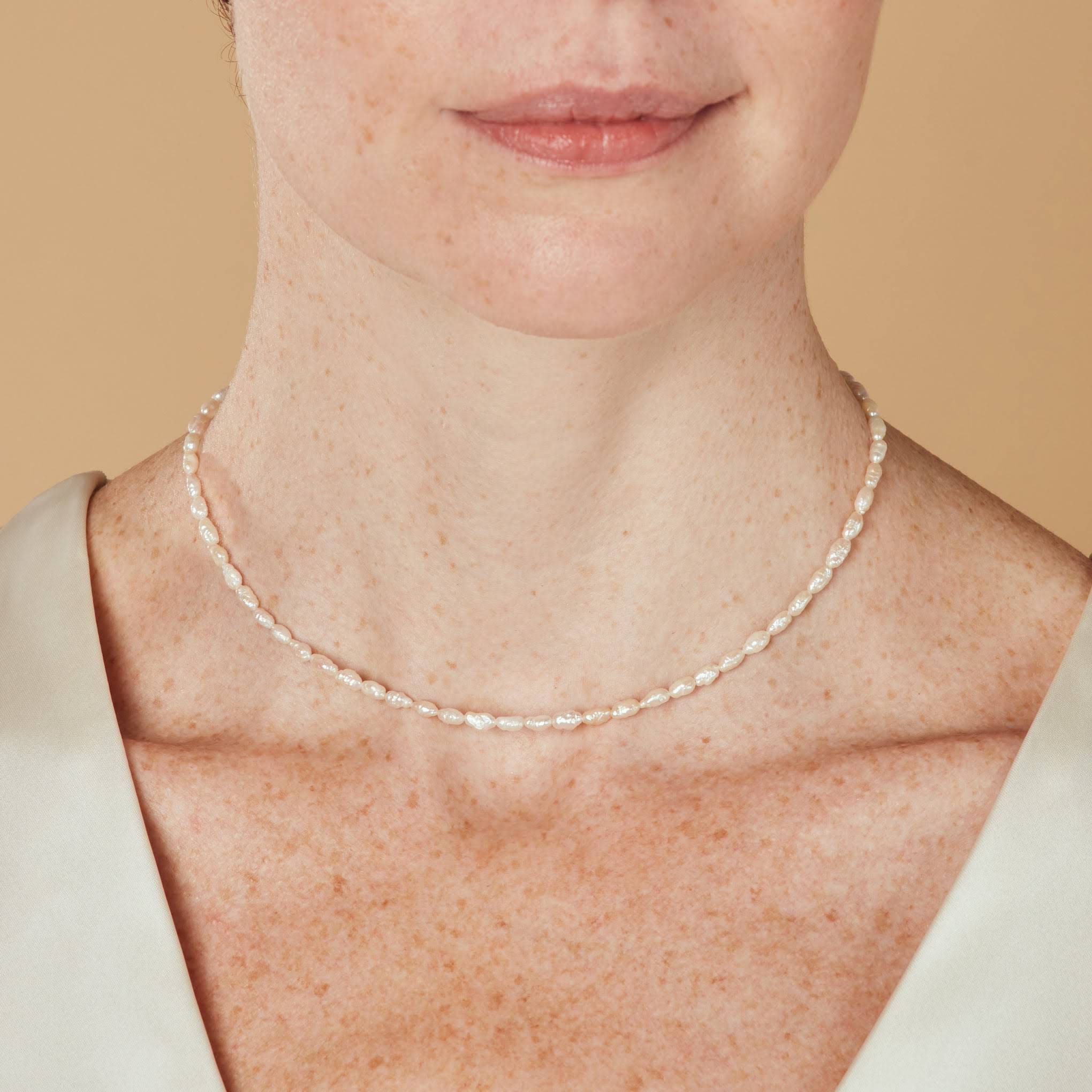 Yam Japanese Rice Pearl Choker Necklace