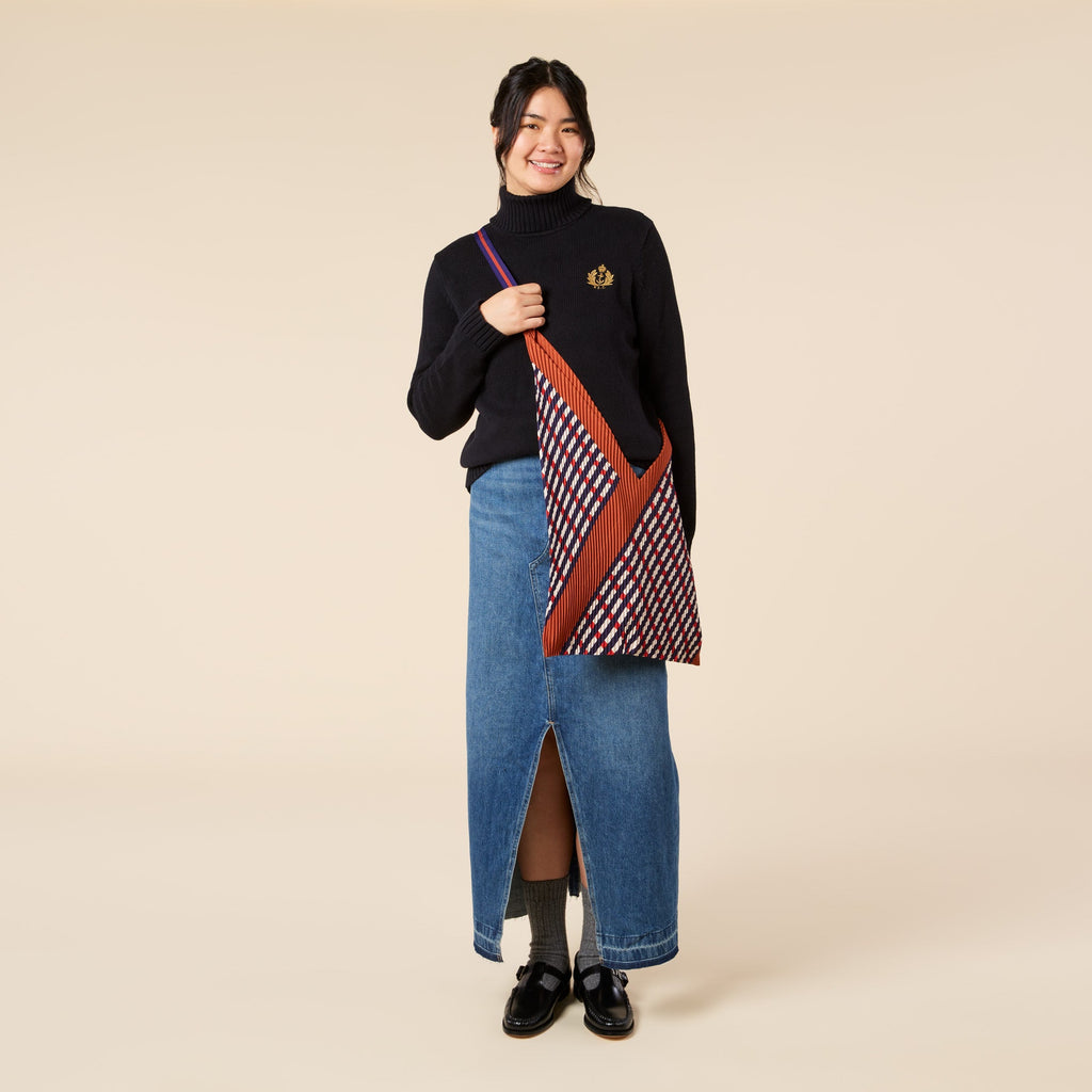 Pleated Recycled Polyester Y Bag - Sophia Terracotta