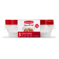 4.0-Cup Rectangle Food Storage Containers, Ruby Red, 3 pack