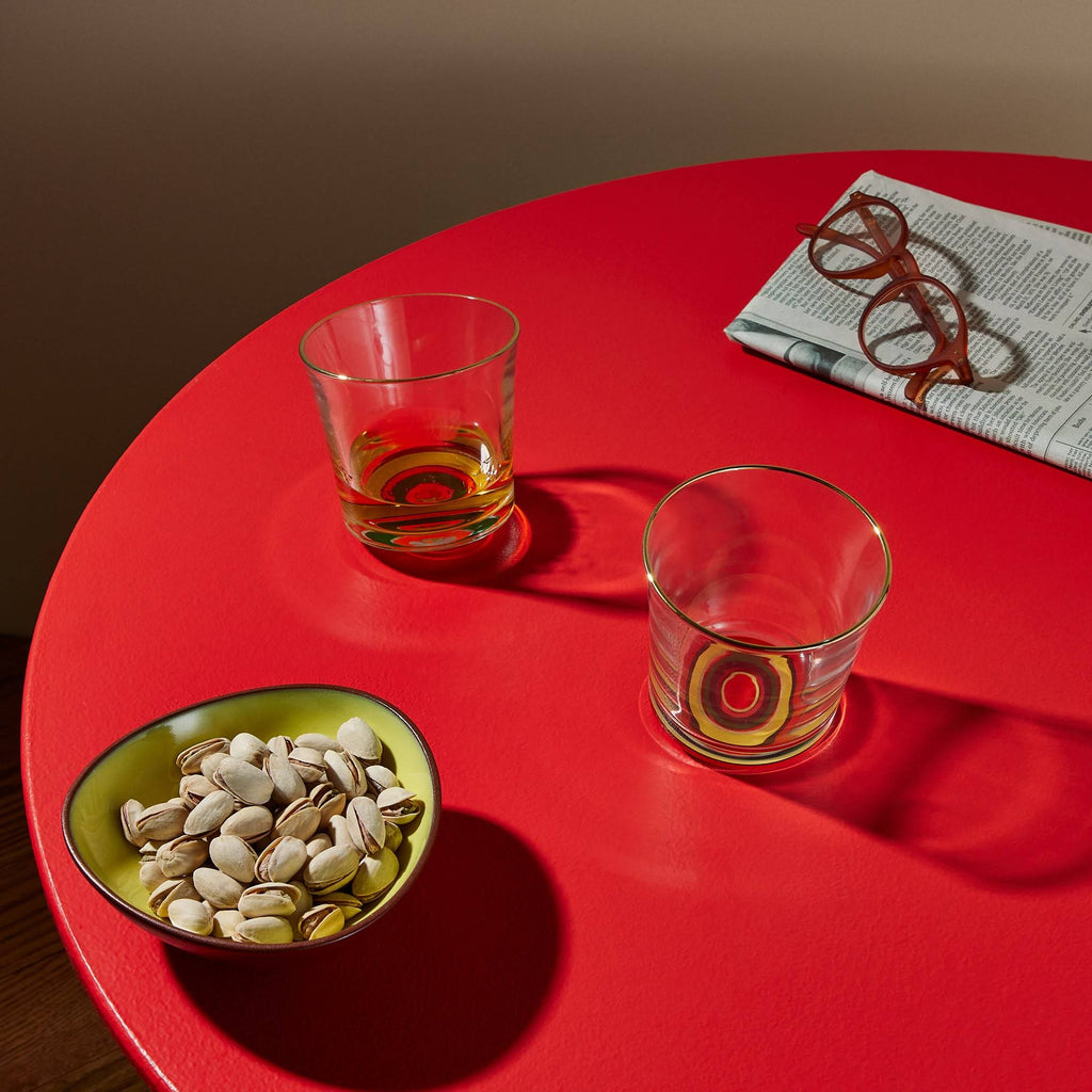 Japanese Rocking Whisky Glass - Red