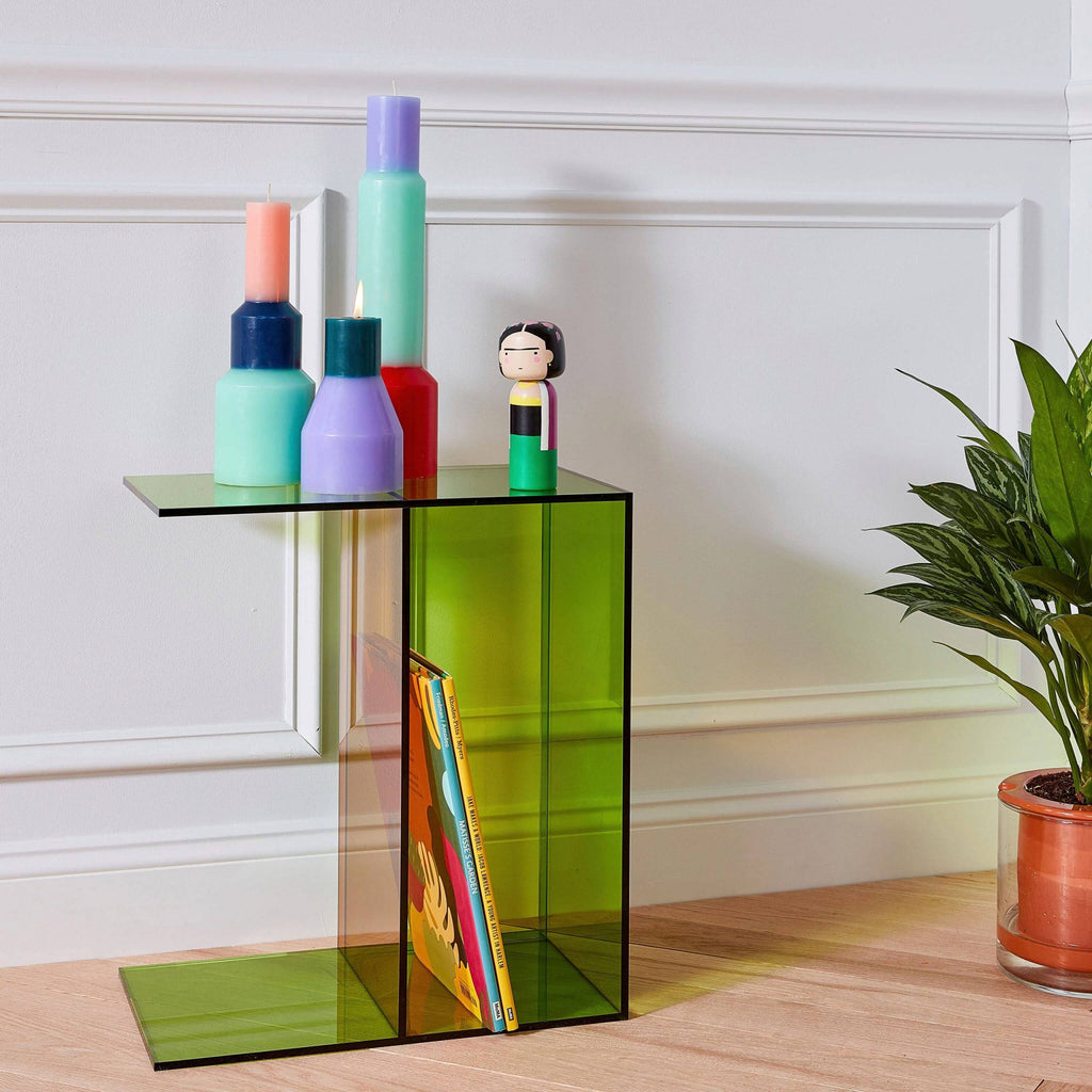 Two-Way Side Table - Green/ Orange