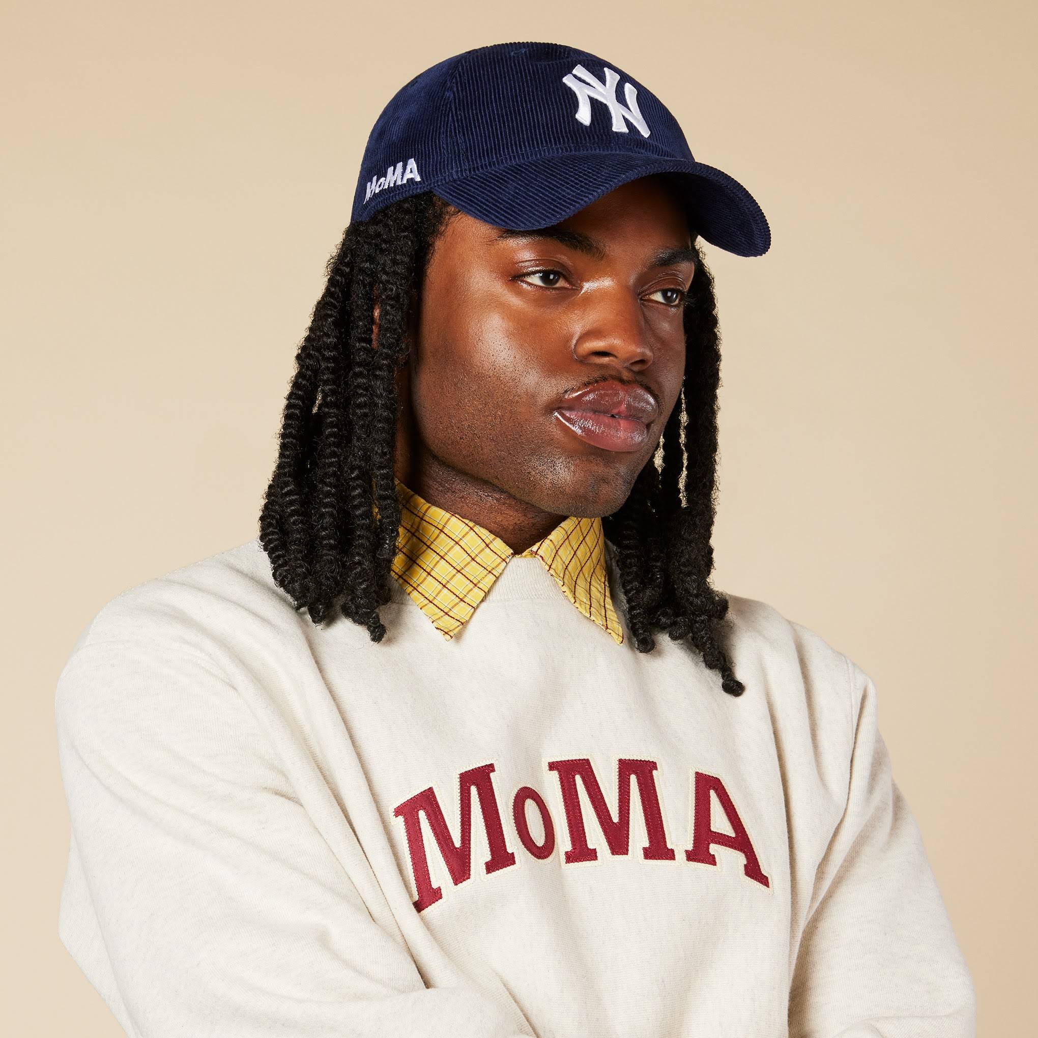 MoMA NY Yankees 9TWENTY Corduroy Adjustable Baseball Cap - Navy