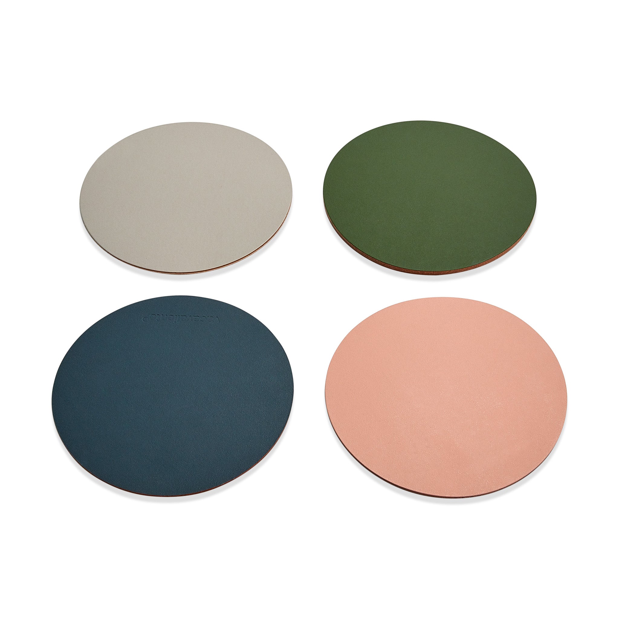 Dual-Sided Recycled Leather Coasters – Set of 4 - Square
