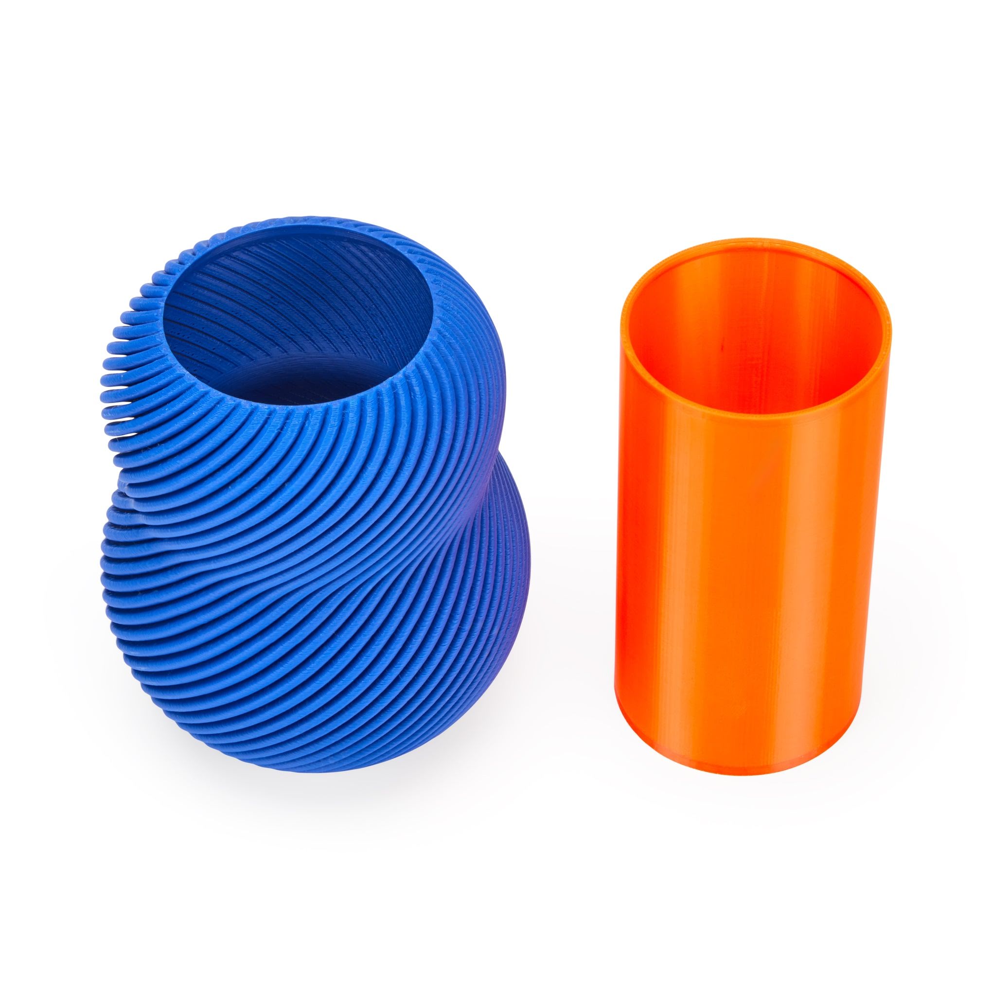 Bloom 3D-Printed Vase - Electric Blue/ Neon Orange